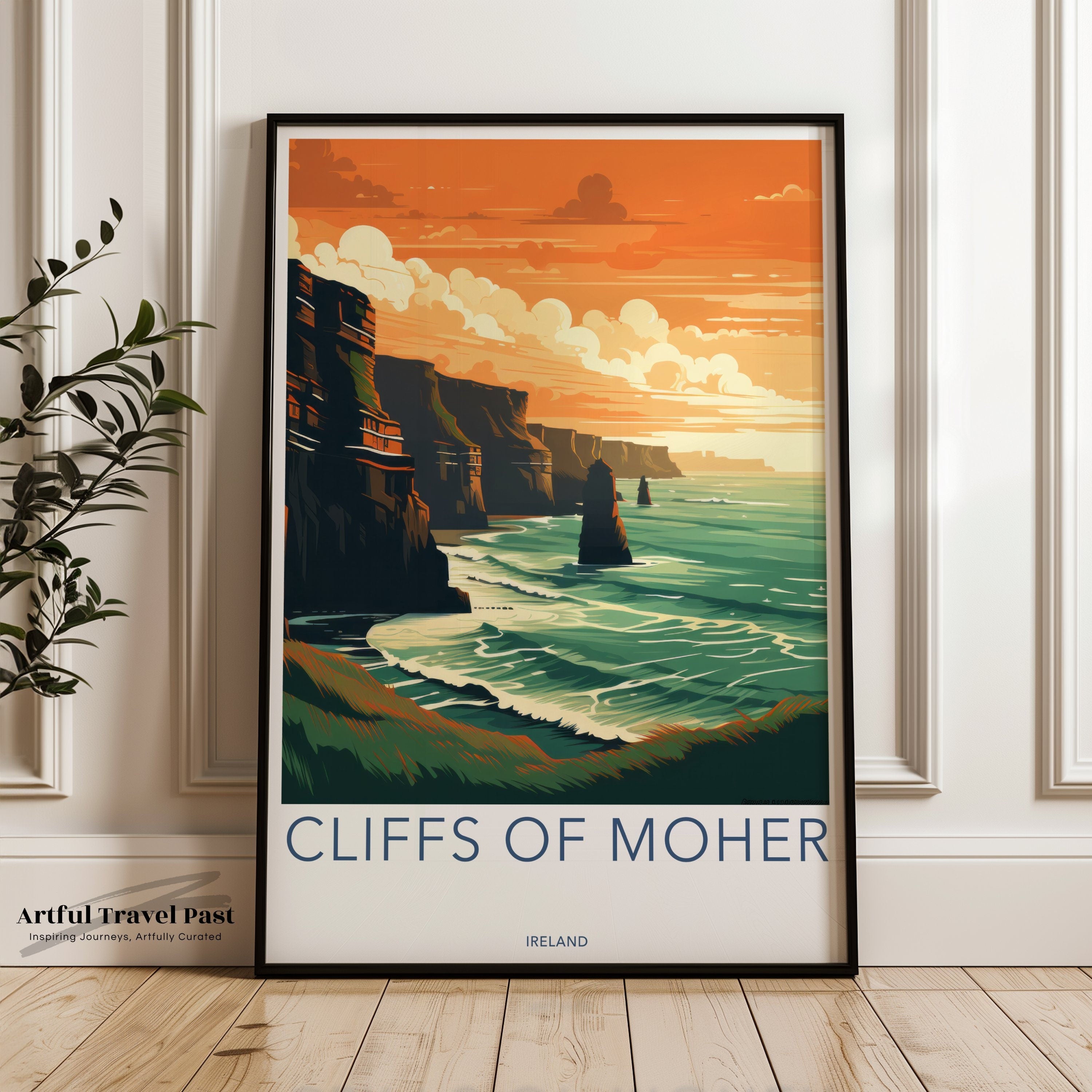 Cliffs of Moher Wall Art, Ireland Landscape Poster, Sunset Coastal Print, Irish Scenic View, Travel Decor, Nature Artwork, Gift Idea