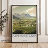 Wall Art Cape Winelands Poster | Mountain Vineyard | South Africa Art