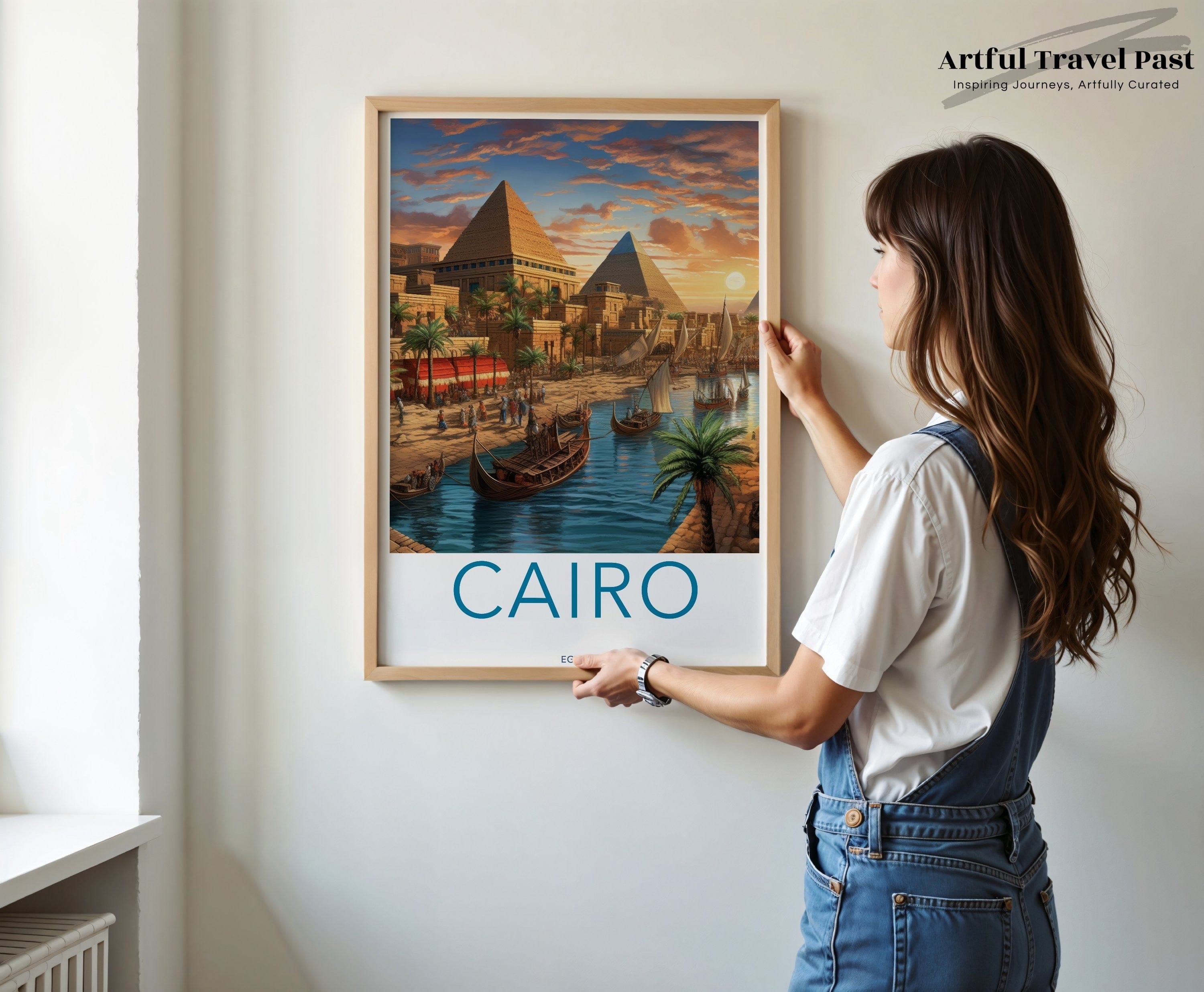 Wall Art Cairo Poster | Pyramid Desert Artwork | Egypt Wall Art