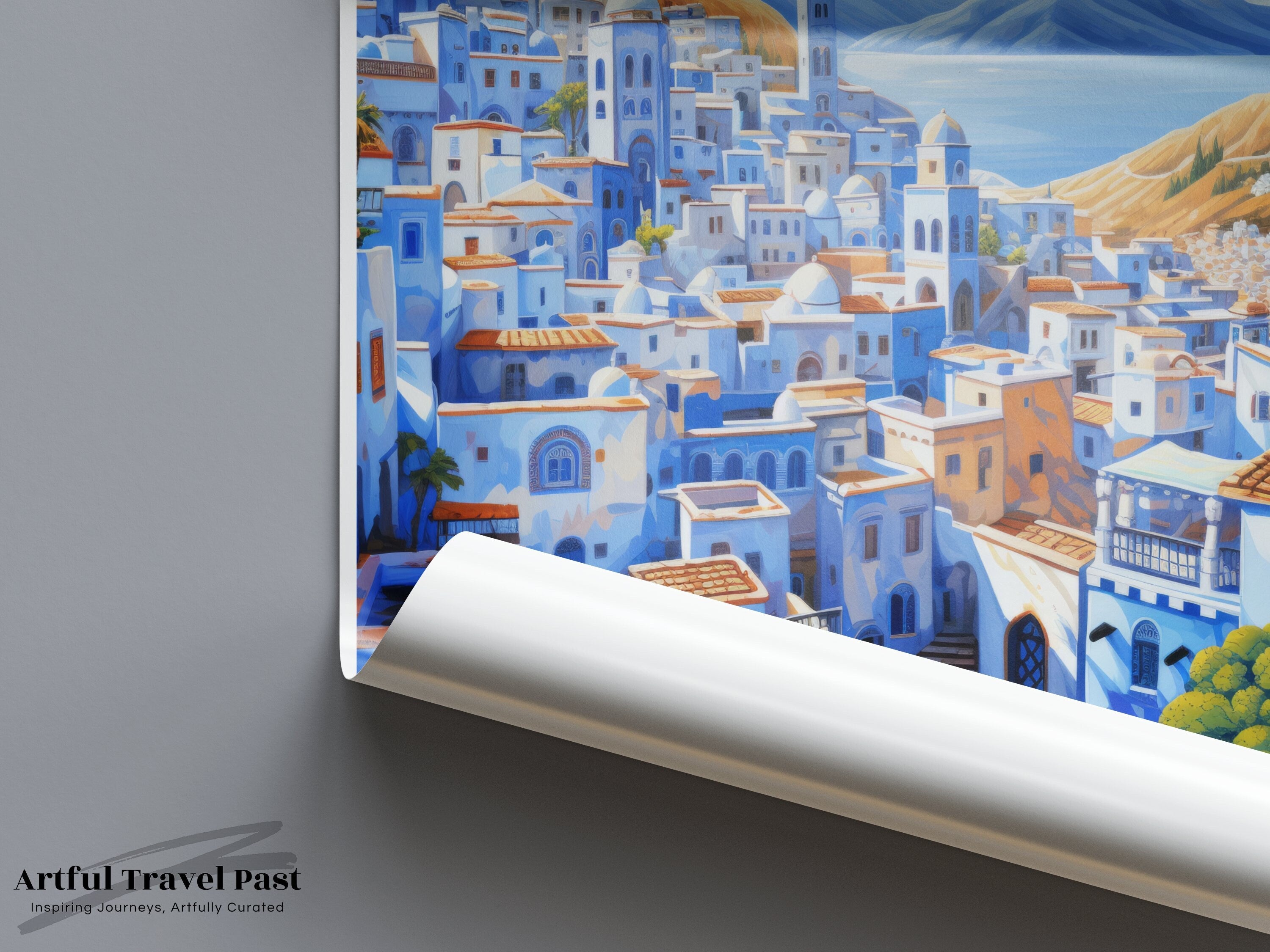 Chefchaouen Wall Art, Blue City of Morocco, Beautiful Moroccan Landscape, Cultural Landmarks, Scenic View, Architectural Wonders