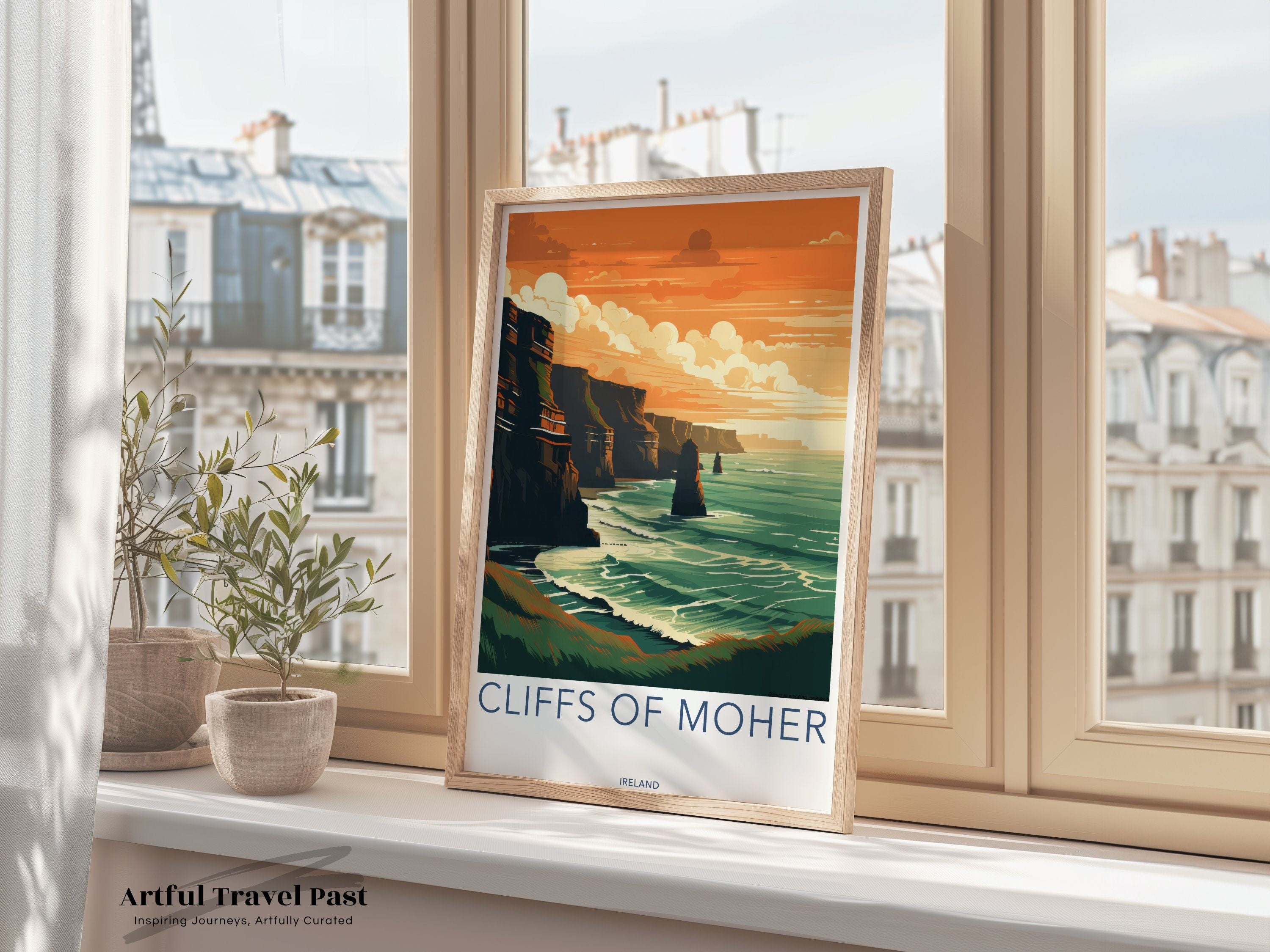 Cliffs of Moher Wall Art, Ireland Landscape Poster, Sunset Coastal Print, Irish Scenic View, Travel Decor, Nature Artwork, Gift Idea