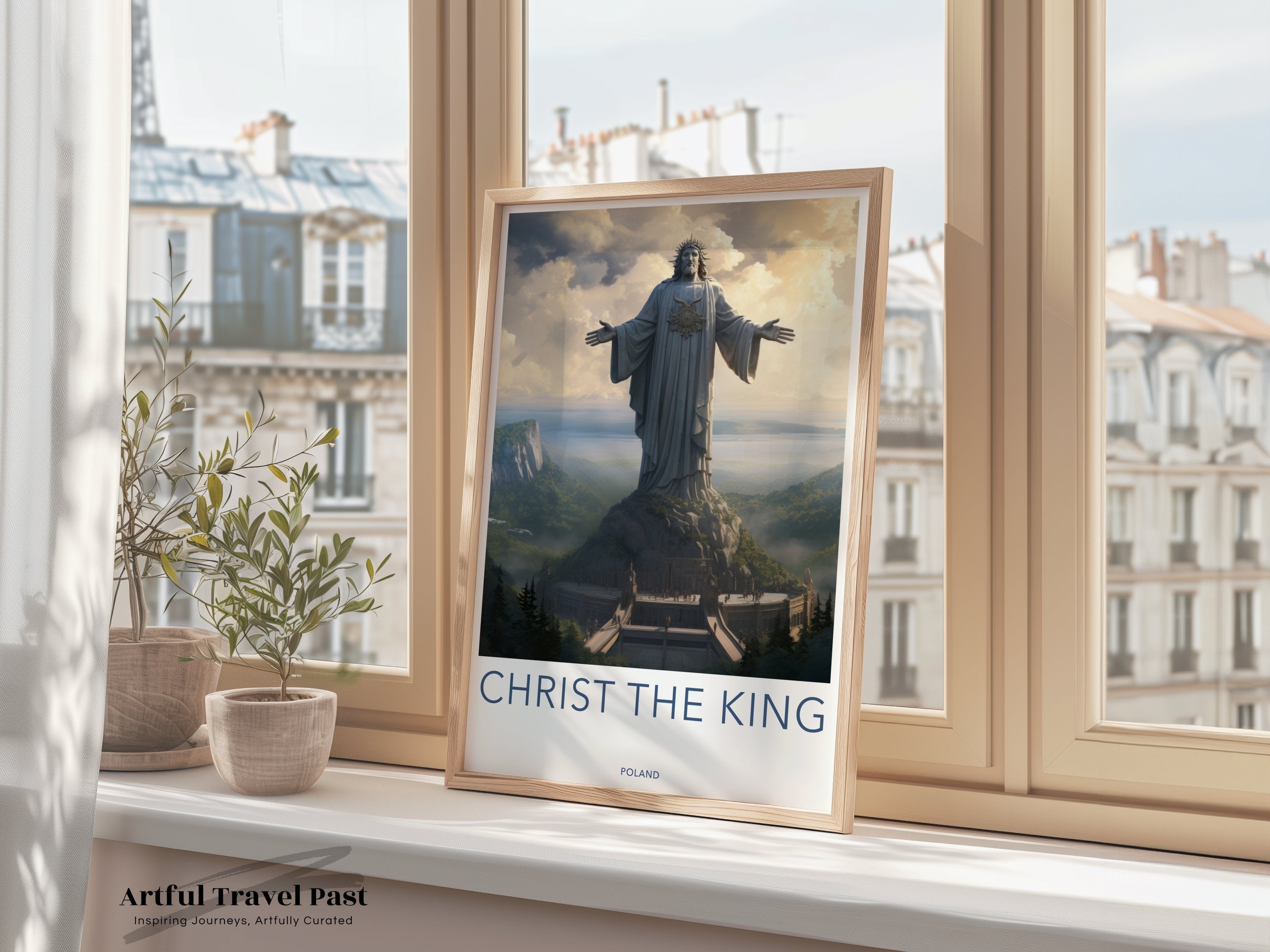 Christ the King Statue Wall Art, Religious Monument Print, Poland Cultural Landmark, Architectural Wonder, Historical Art Piece