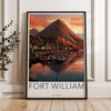 Fort William Scotland Wall Art, Highland Sunset Print, Landscape Poster, Scenic Mountain View, Nautical Decor, Home Wall Decor