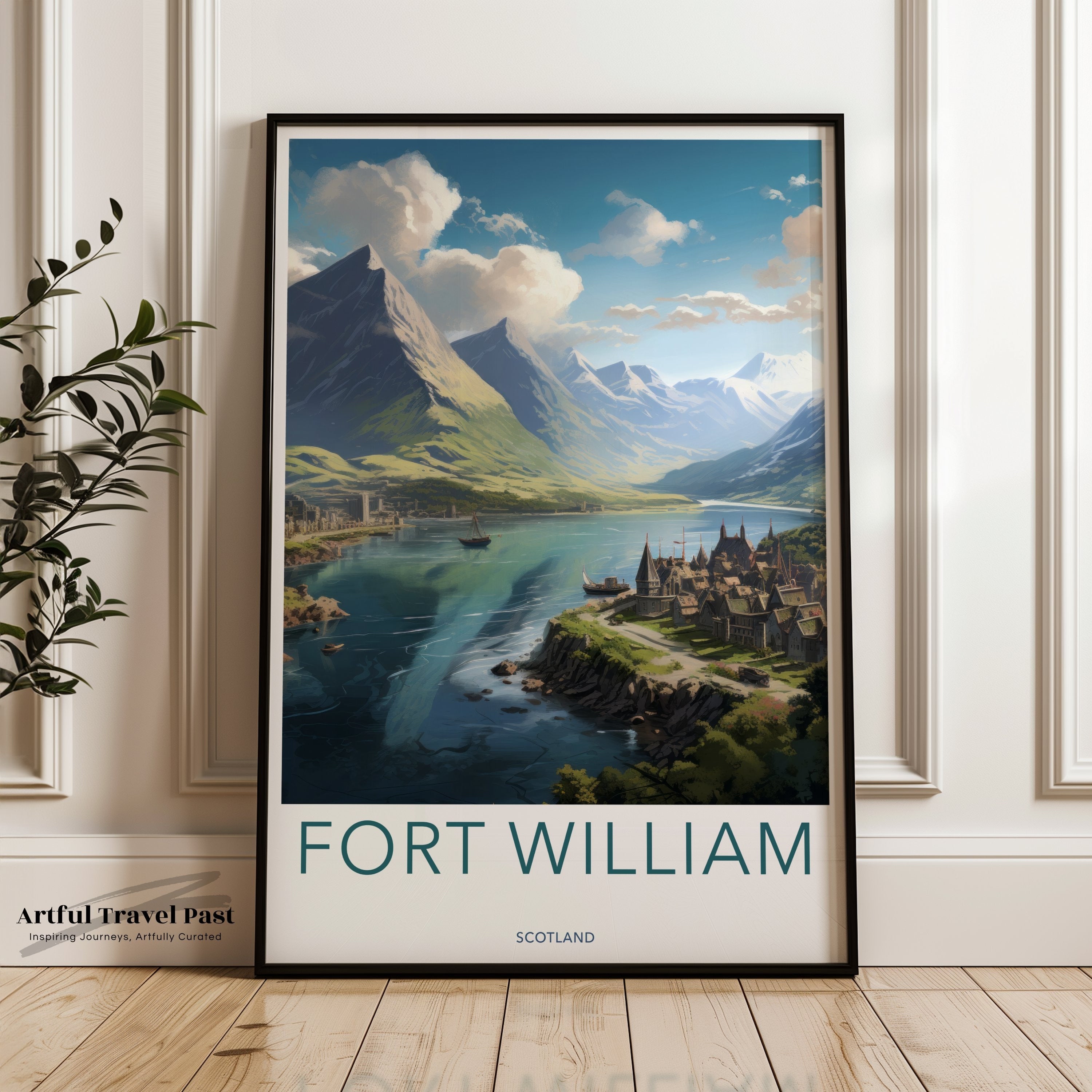 Fort William Scotland Scenic Landscape Wall Art, Highlands Village Artwork, Scottish Highlands Print, Mountain View Decor