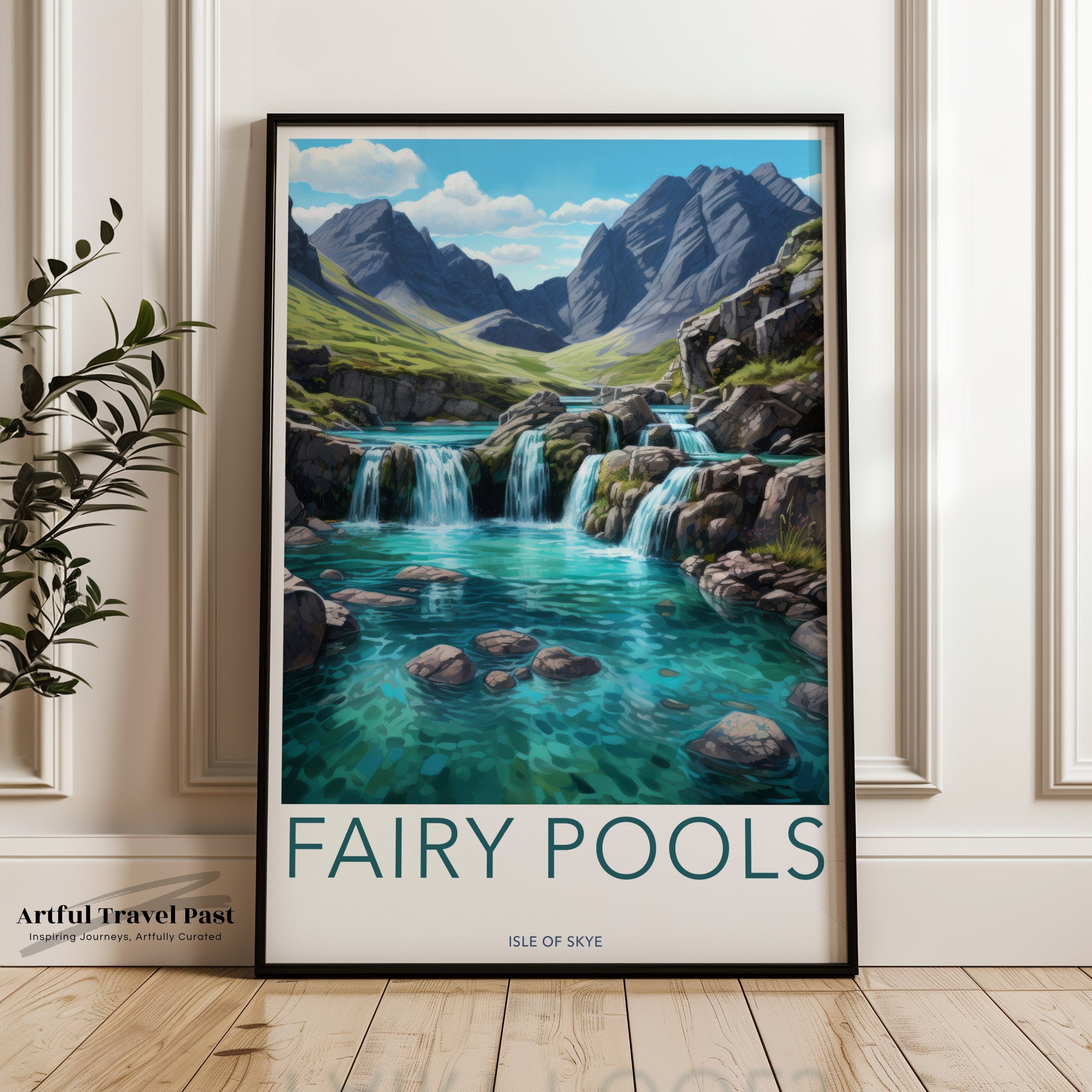 Fairy Pools Wall Art, Isle of Skye Print, Scottish Landscape Decor, Nature Waterfall Poster, Scenic Highlands Artwork