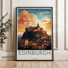 Edinburgh Castle Sunset, Scotland Travel Art, Historic Castle Wall Art, Scotland Landscape, Travel Poster Print, Edinburgh Gifts