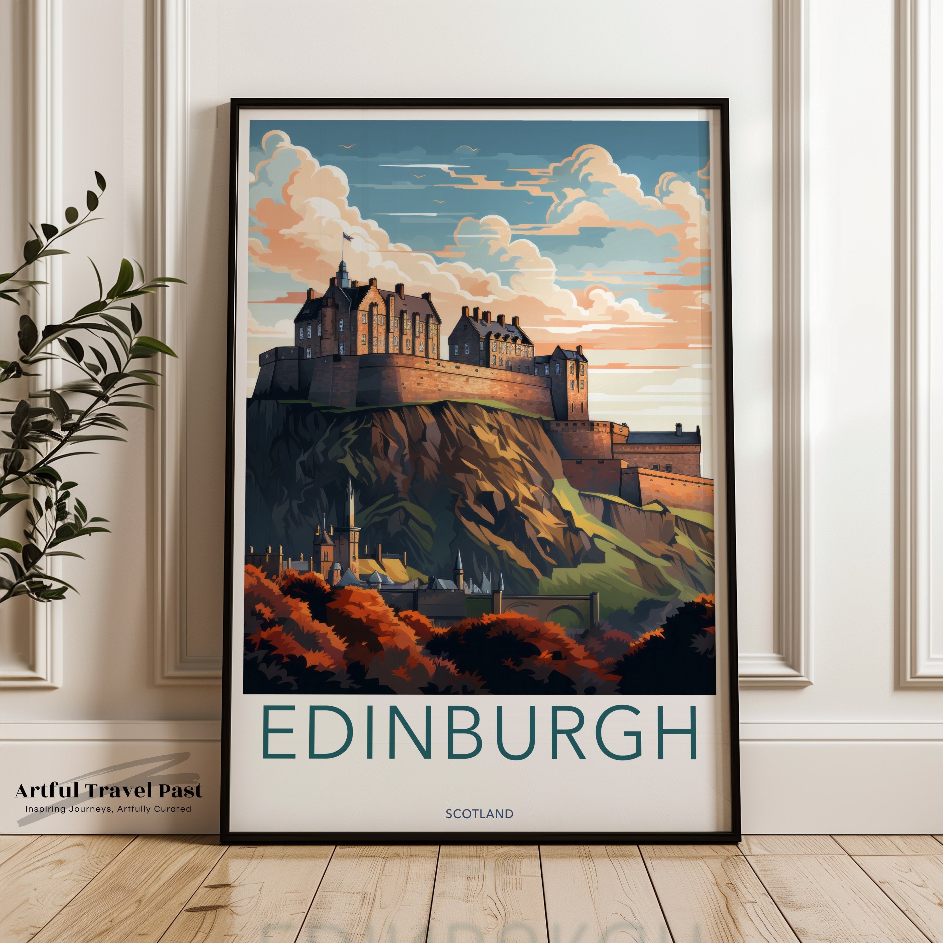 Edinburgh Castle Scotland Wall Art, Historical Landmark Poster, Scottish Heritage Decor, Travel Gift, Architecture Print, Home Decor