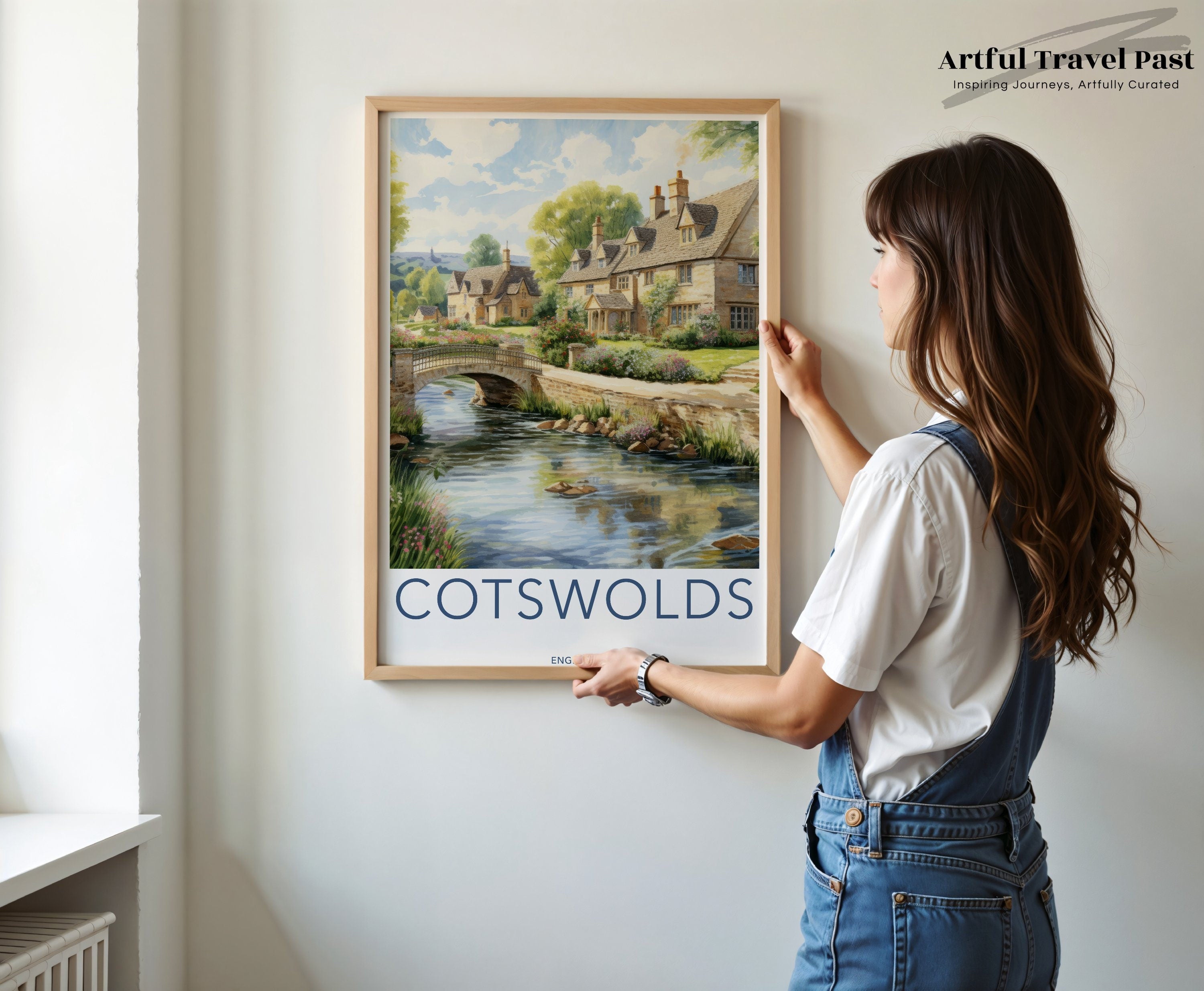 Cotswolds Wall Art Print, English Countryside Decor, Scenic Village Poster, Nature and Architecture Artwork, UK Travel Souvenir