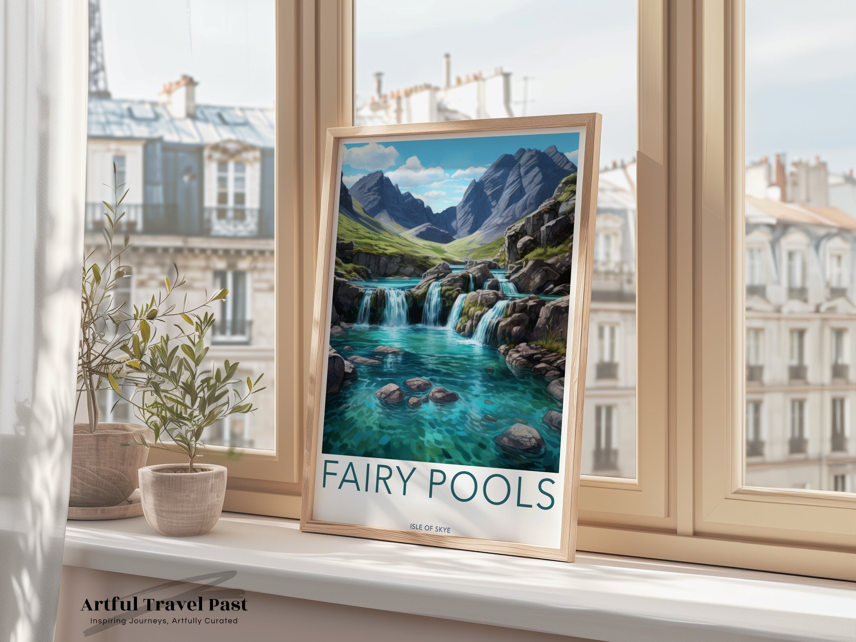 Fairy Pools Wall Art, Isle of Skye Print, Scottish Landscape Decor, Nature Waterfall Poster, Scenic Highlands Artwork