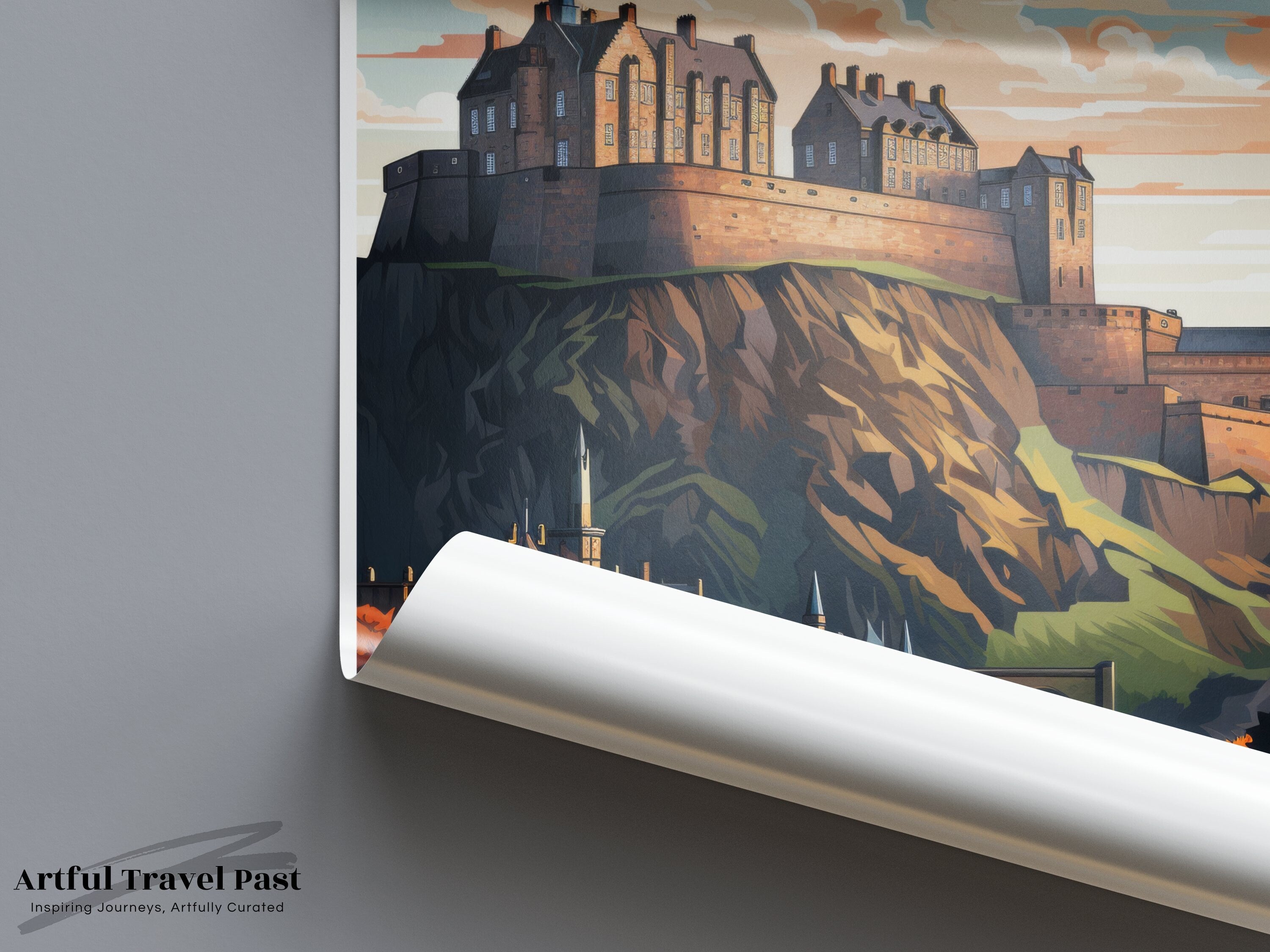 Edinburgh Castle Scotland Wall Art, Historical Landmark Poster, Scottish Heritage Decor, Travel Gift, Architecture Print, Home Decor