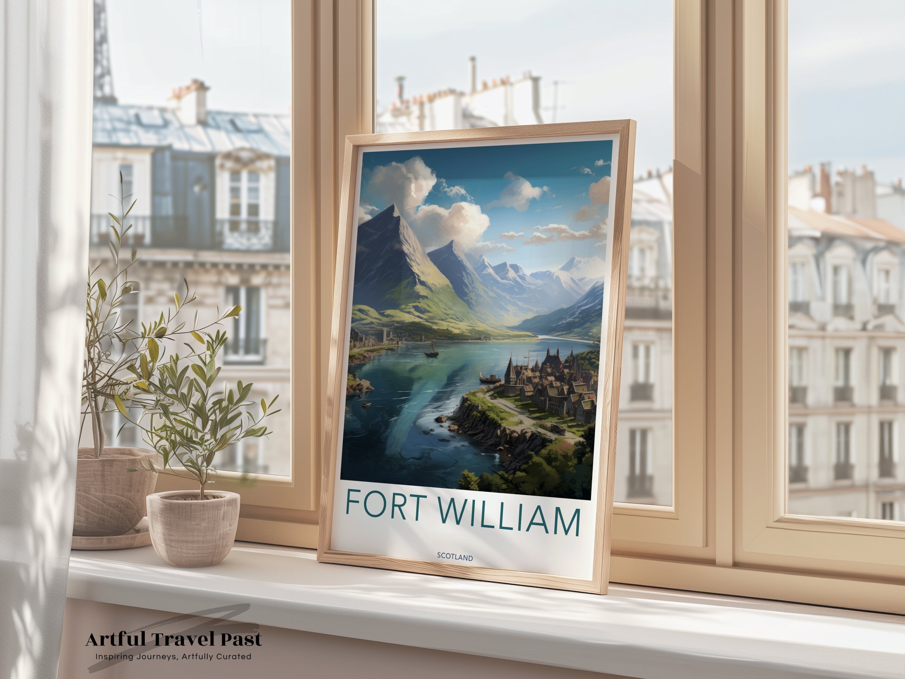 Fort William Scotland Scenic Landscape Wall Art, Highlands Village Artwork, Scottish Highlands Print, Mountain View Decor