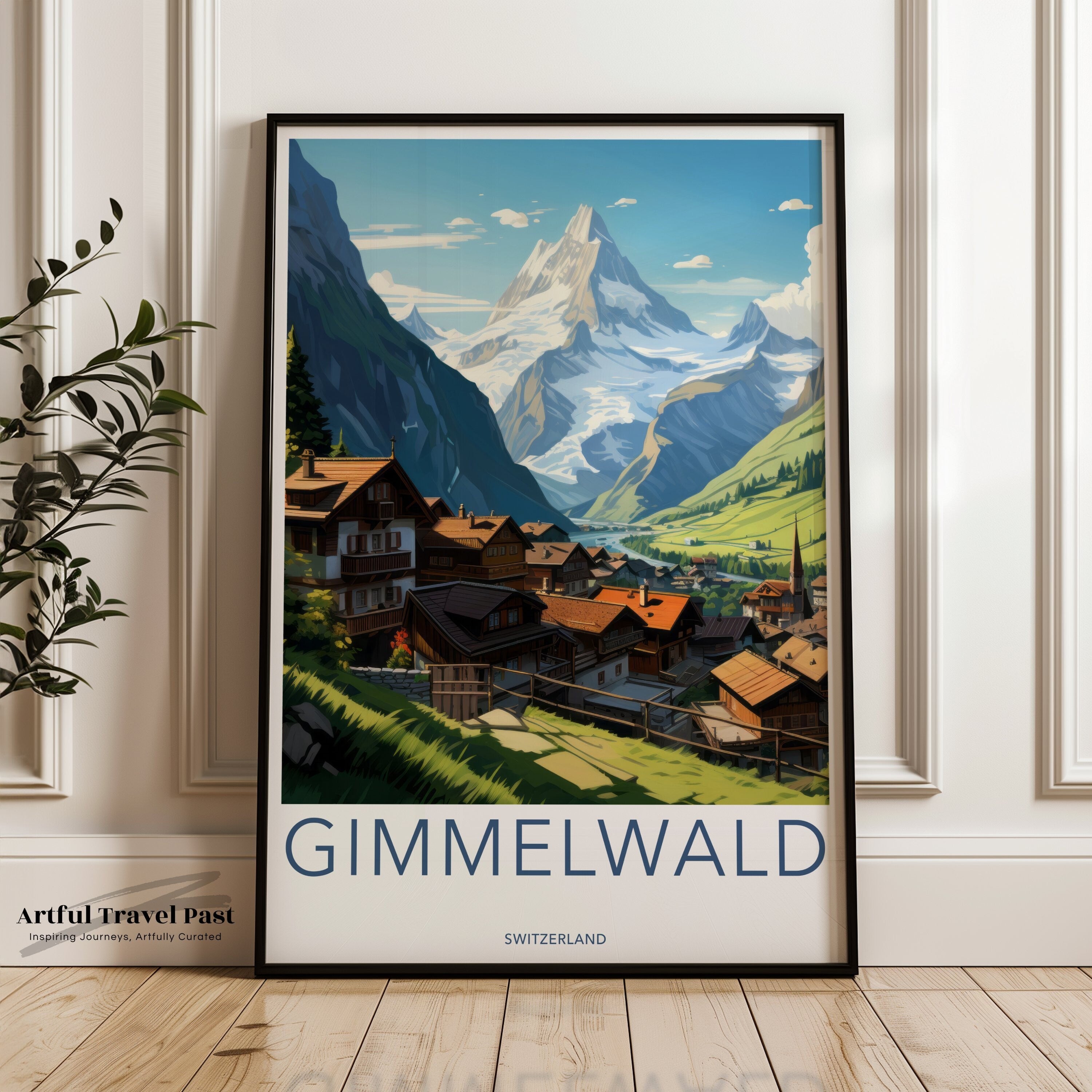 Stunning Gimmelwald Wall Art, Scenic Switzerland Landscape, Majestic Mountain View, Charming Alpine Village, Perfect Home Decor