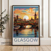 Glasgow Scotland Wall Art, Glasgow Skyline Poster, Cityscape Artwork, Sunset Over Glasgow, Scenic Wall Décor, Travel Art Print