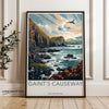 Giant's Causeway Wall Art, Northern Ireland Coastal Print, Scenic Seaside Poster, Nature Landscape Illustration, Travel Decor