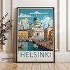 Helsinki Wall Art, Finland Travel Poster, Scandinavian Decor, Nordic Architecture Print, Historical Cityscape, Cultural Landmark Art