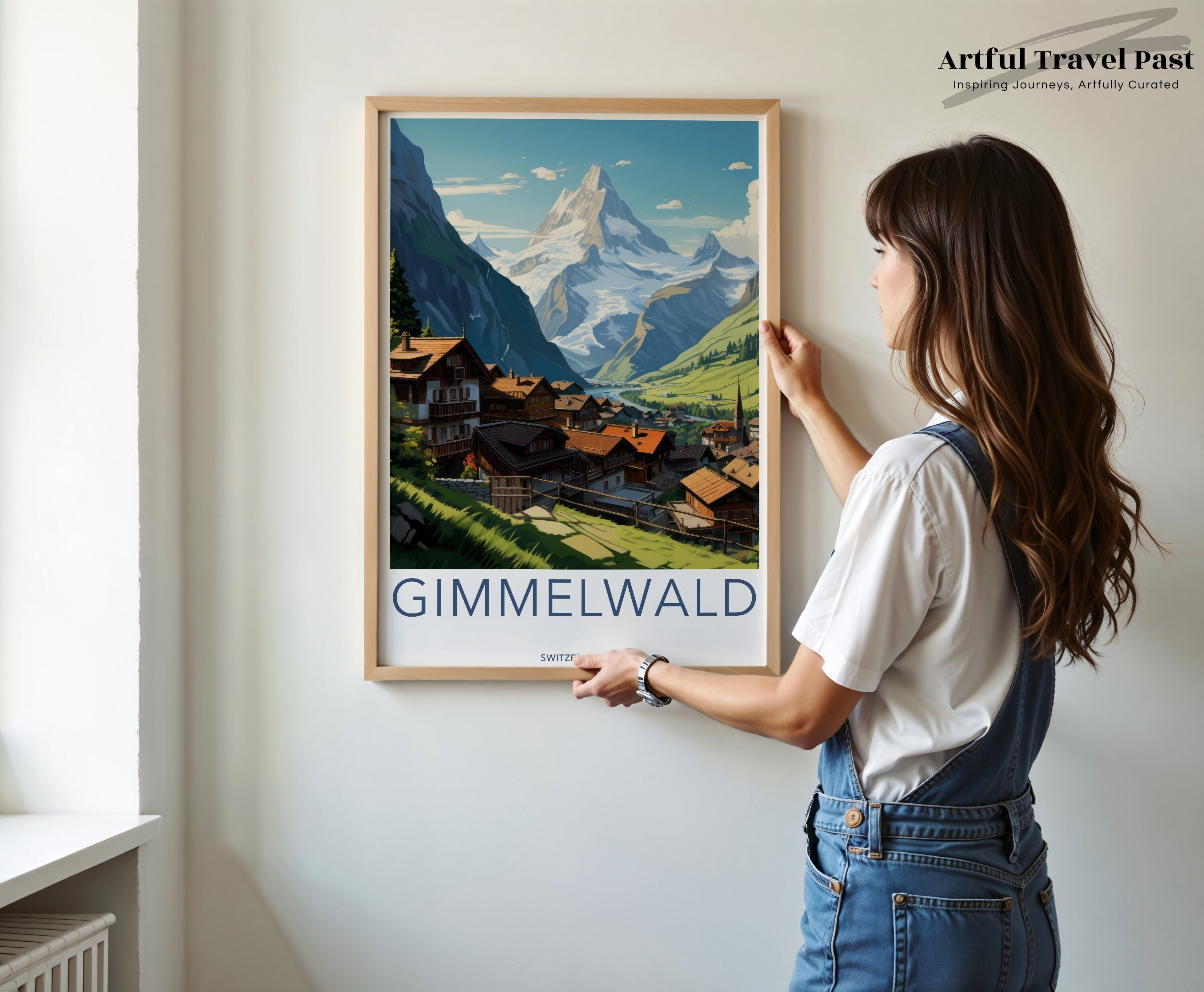 Stunning Gimmelwald Wall Art, Scenic Switzerland Landscape, Majestic Mountain View, Charming Alpine Village, Perfect Home Decor