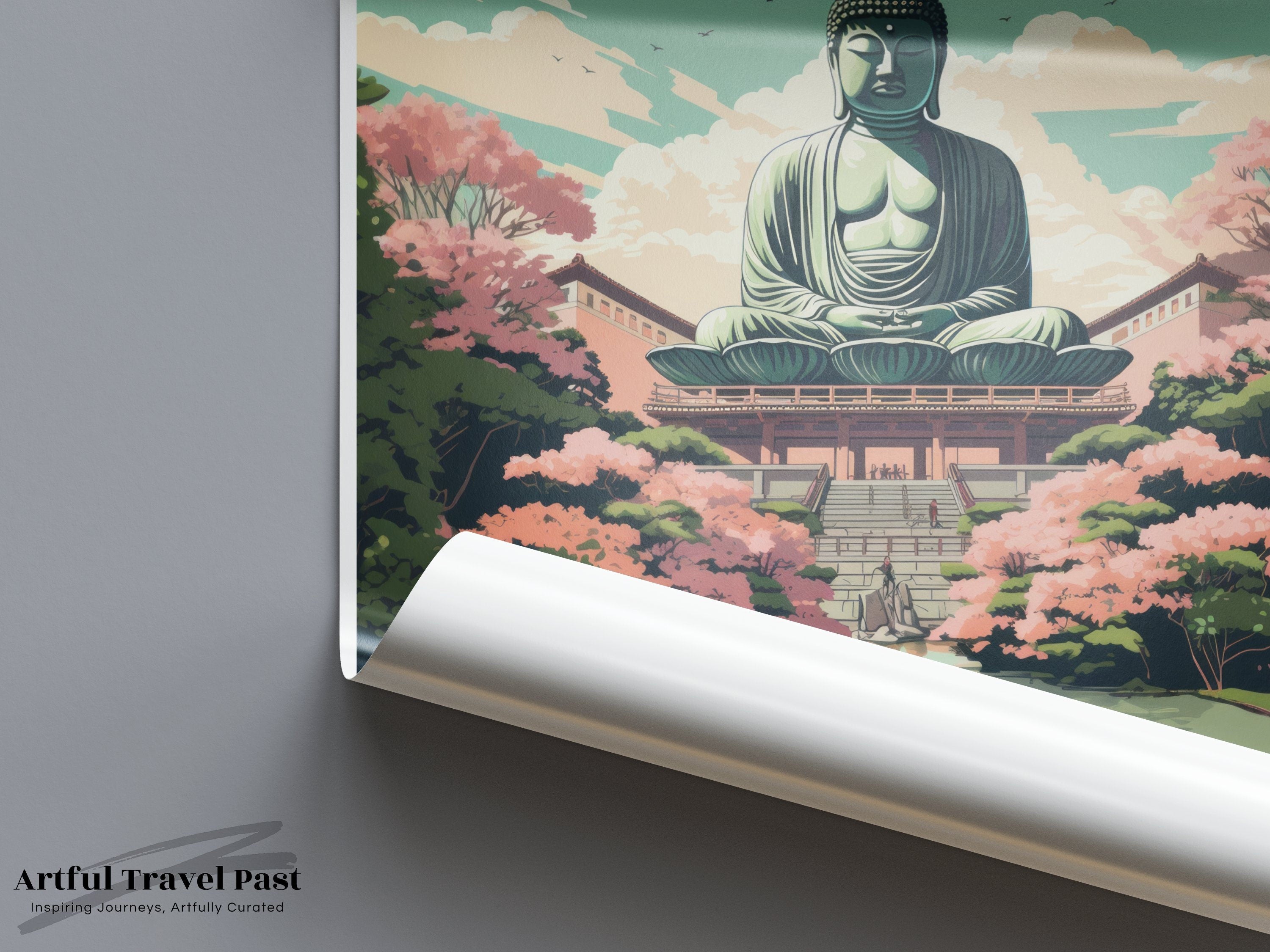 Great Buddha Wall Art, Japanese Cultural Print, Japanese Historic Landmark Decor, Iconic Statue Artwork, Scenic Japan Art Print