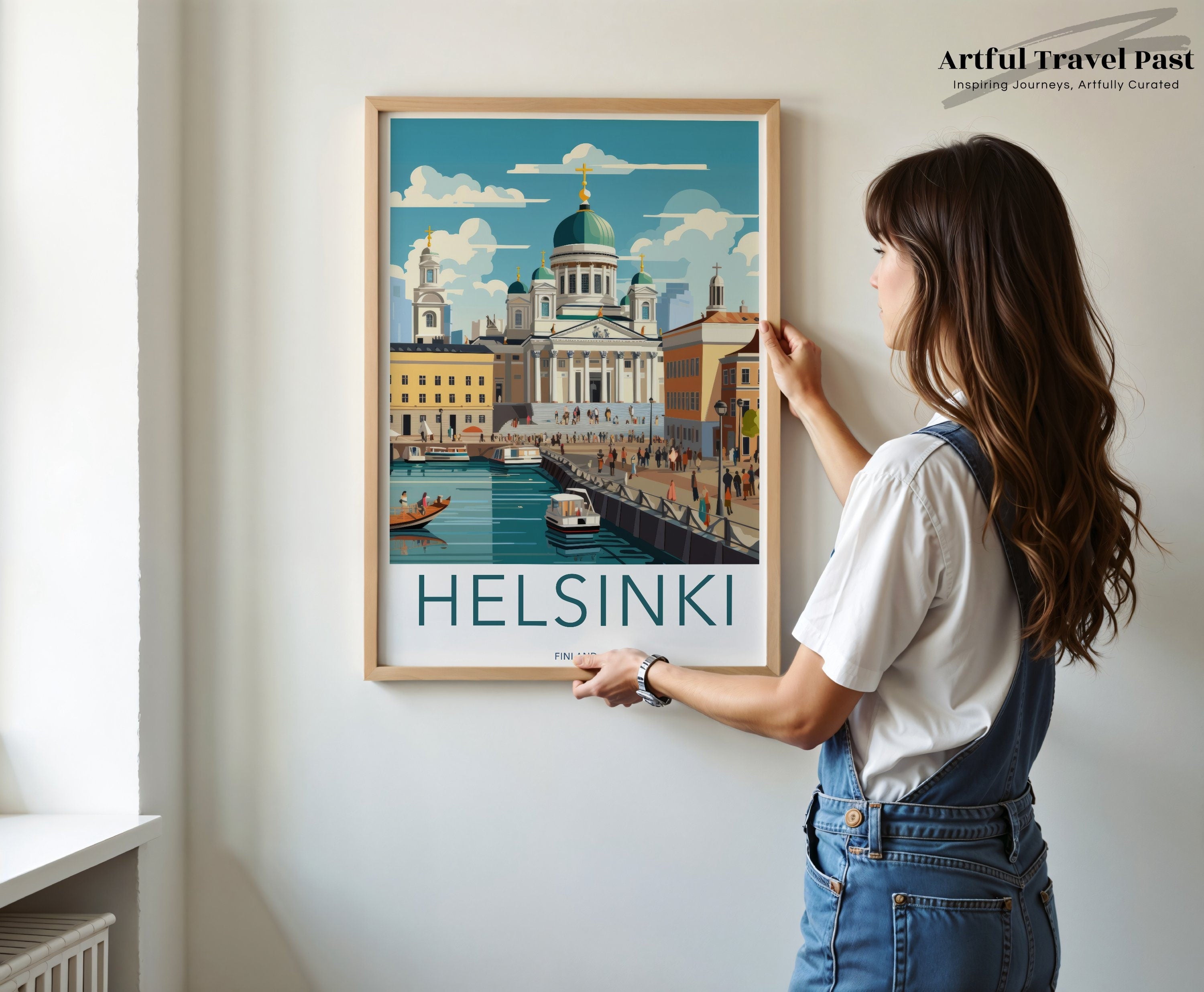 Helsinki Wall Art, Finland Travel Poster, Scandinavian Decor, Nordic Architecture Print, Historical Cityscape, Cultural Landmark Art