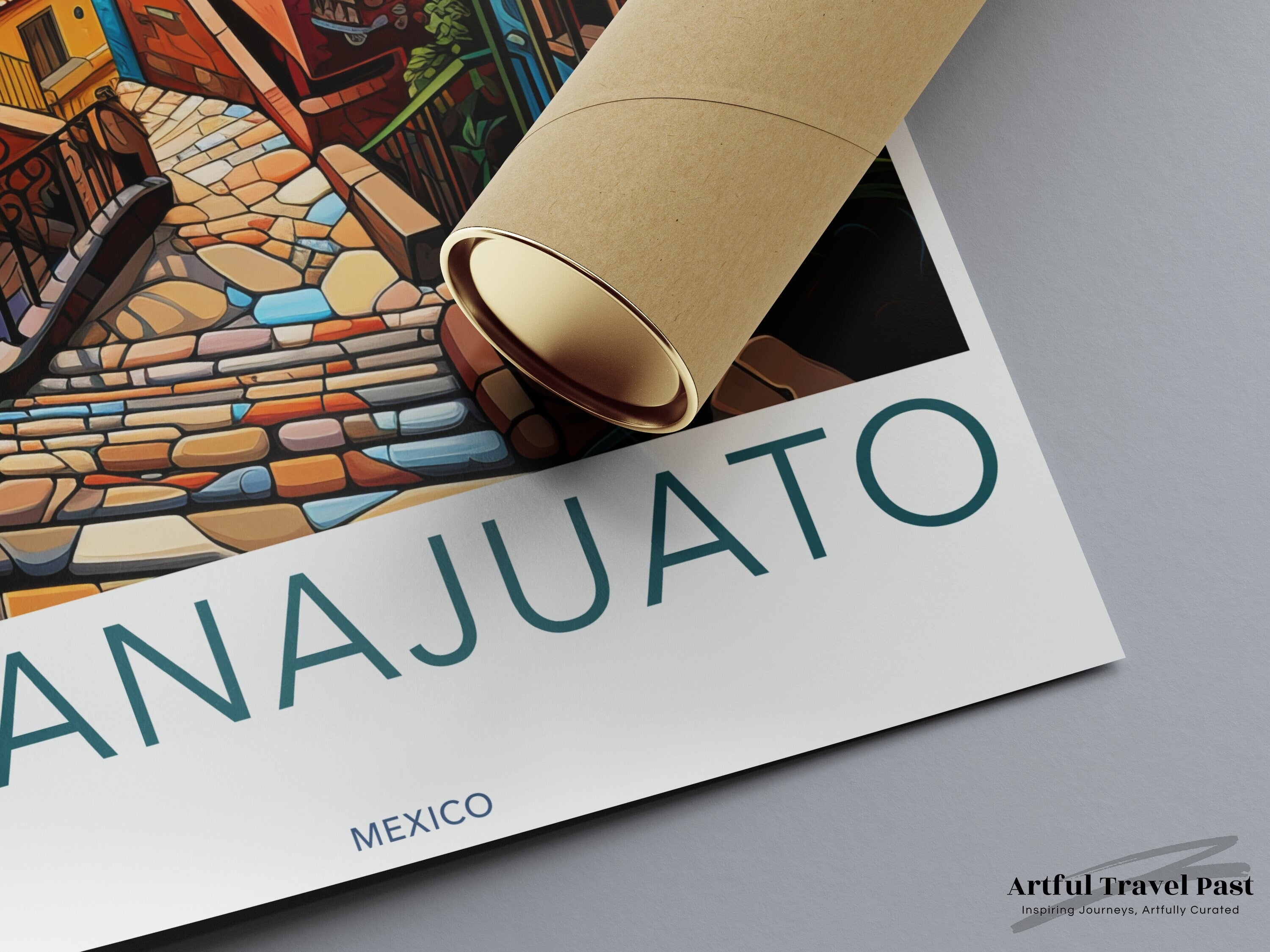 Guanajuato Poster Print, Colorful Guanajuato Wall Art, Mexico Travel Decor, Mexican City Illustration, Architectural Wonders Artwork