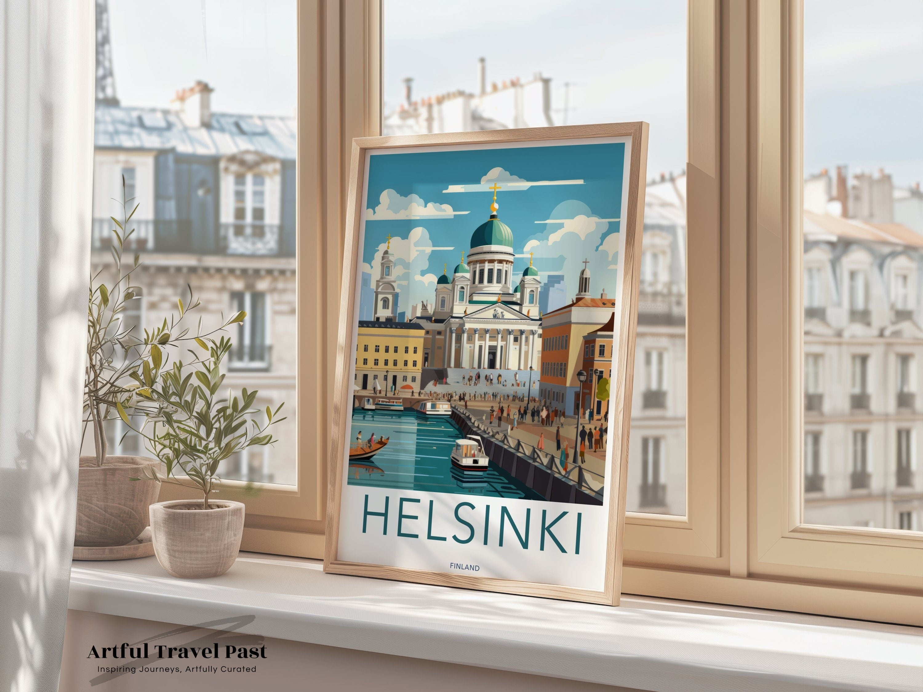 Helsinki Wall Art, Finland Travel Poster, Scandinavian Decor, Nordic Architecture Print, Historical Cityscape, Cultural Landmark Art