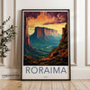 Roraima Brazil Wall Art Print, Mountain Landscape Poster, Vintage Travel Illustration, Stunning Wall Decor, Home or Office Decor