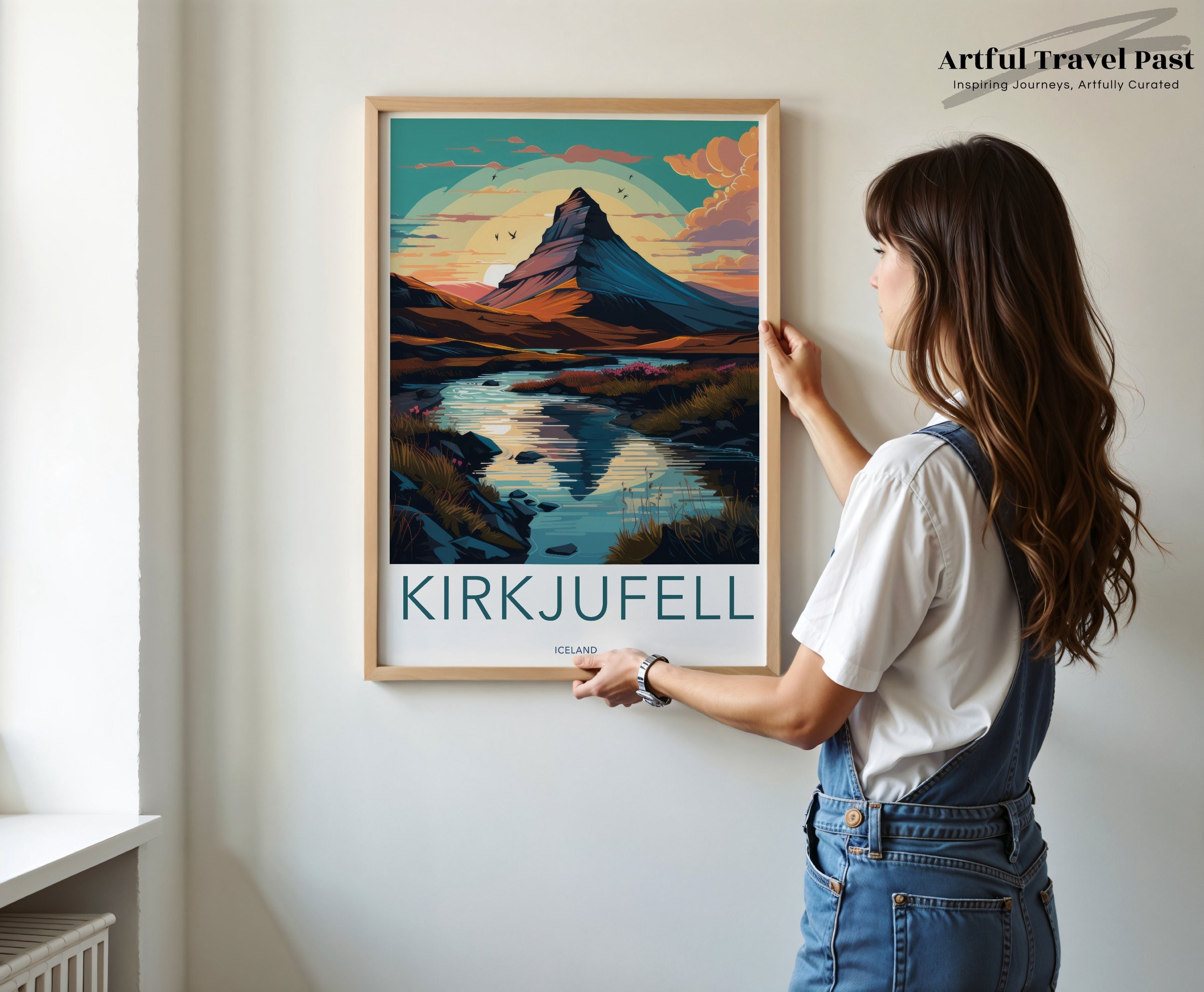 Kirkjufell Iceland Wall Art, Scenic Icelandic Landscape, Mountain Reflections, Nature Inspired Decor, Travel Souvenir, Nordic Scenery Print