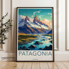 Patagonia Wall Art, Argentina Print, Scenic Landscape Decor, Mountain Range Poster, Nature-Inspired Artwork, Travel Souvenir, Vibrant Colors