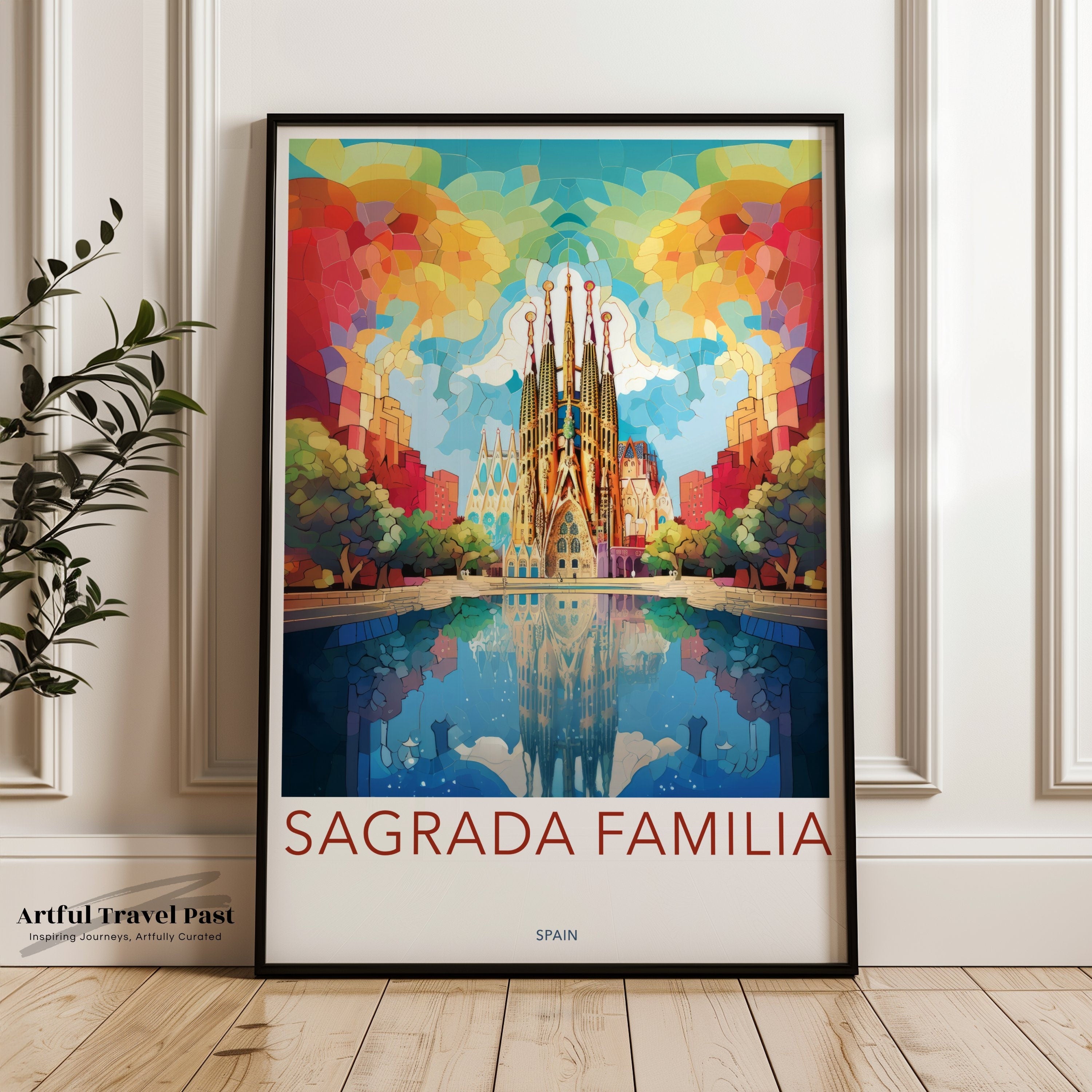 Sagrada Familia Wall Art, Barcelona Architecture Print, Gaudi Art Poster, Modernist Masterpiece, Spain Tourist Attraction, Decorative Wall