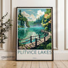 Plitvice Lakes Wall Art, Croatia Travel Poster, Scenic Nature Print, Beautiful Landscape Artwork, Waterfall and Lake Decor