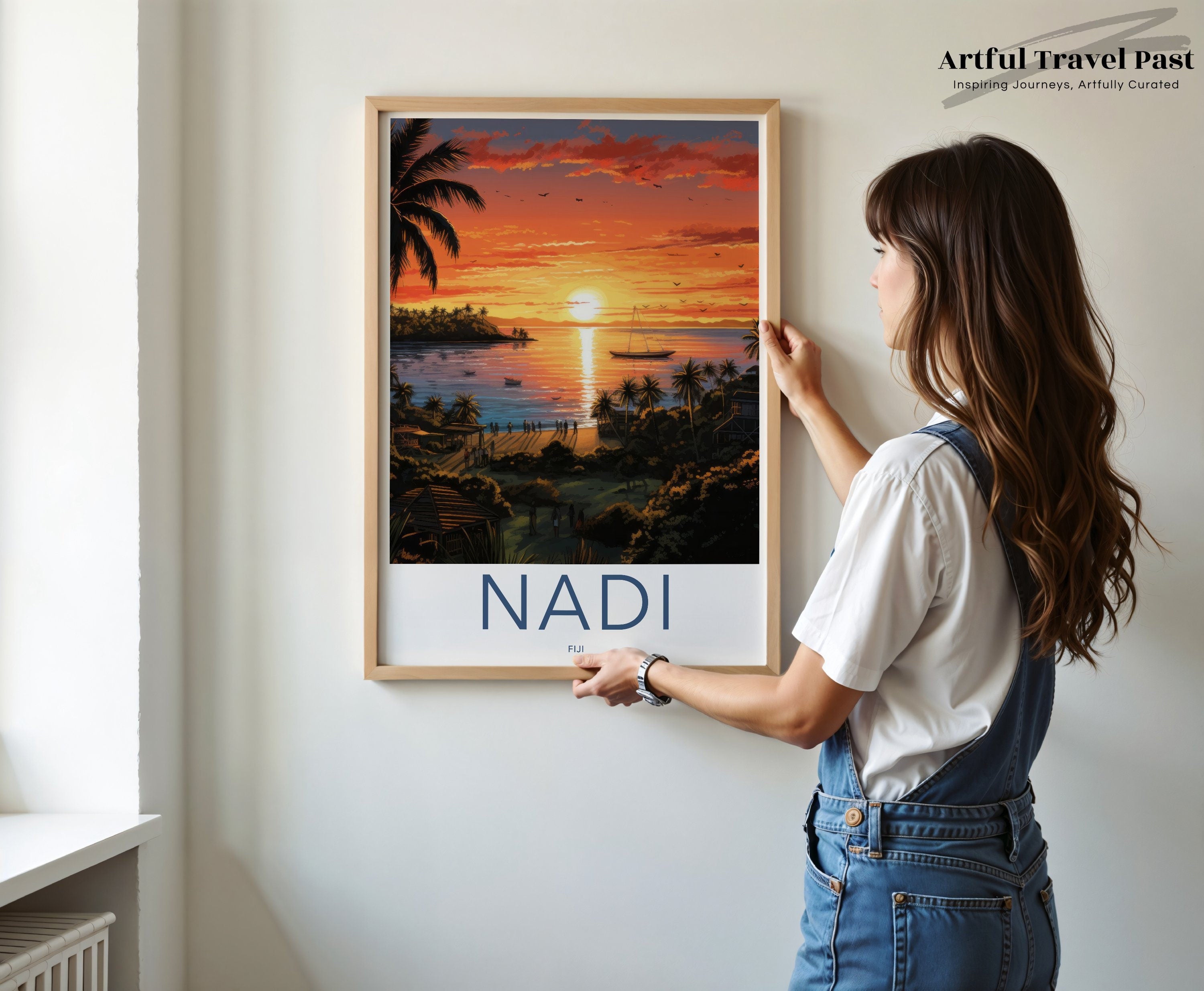 Fiji Sunset Wall Art, Beach Sunset Decor, Nadi Fiji Landscape, Tropical Wall Print, Coastal Home Art, Beach House Decor, Travel Poster