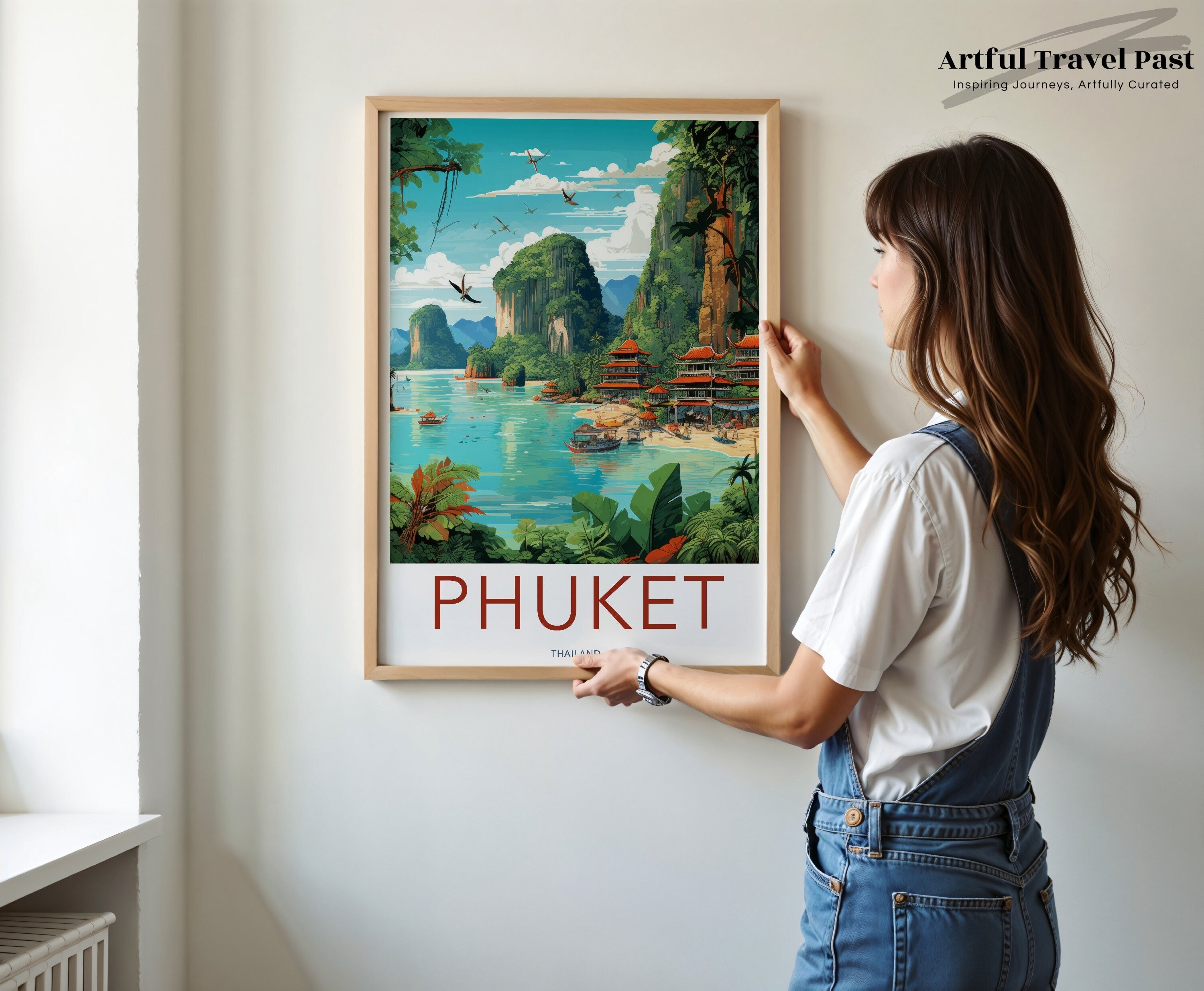 Phuket Thailand Wall Art, Travel Poster, Scenic Landscape, Asian Destination, Home Decor, Cultural Landmarks, Architectural Wonders