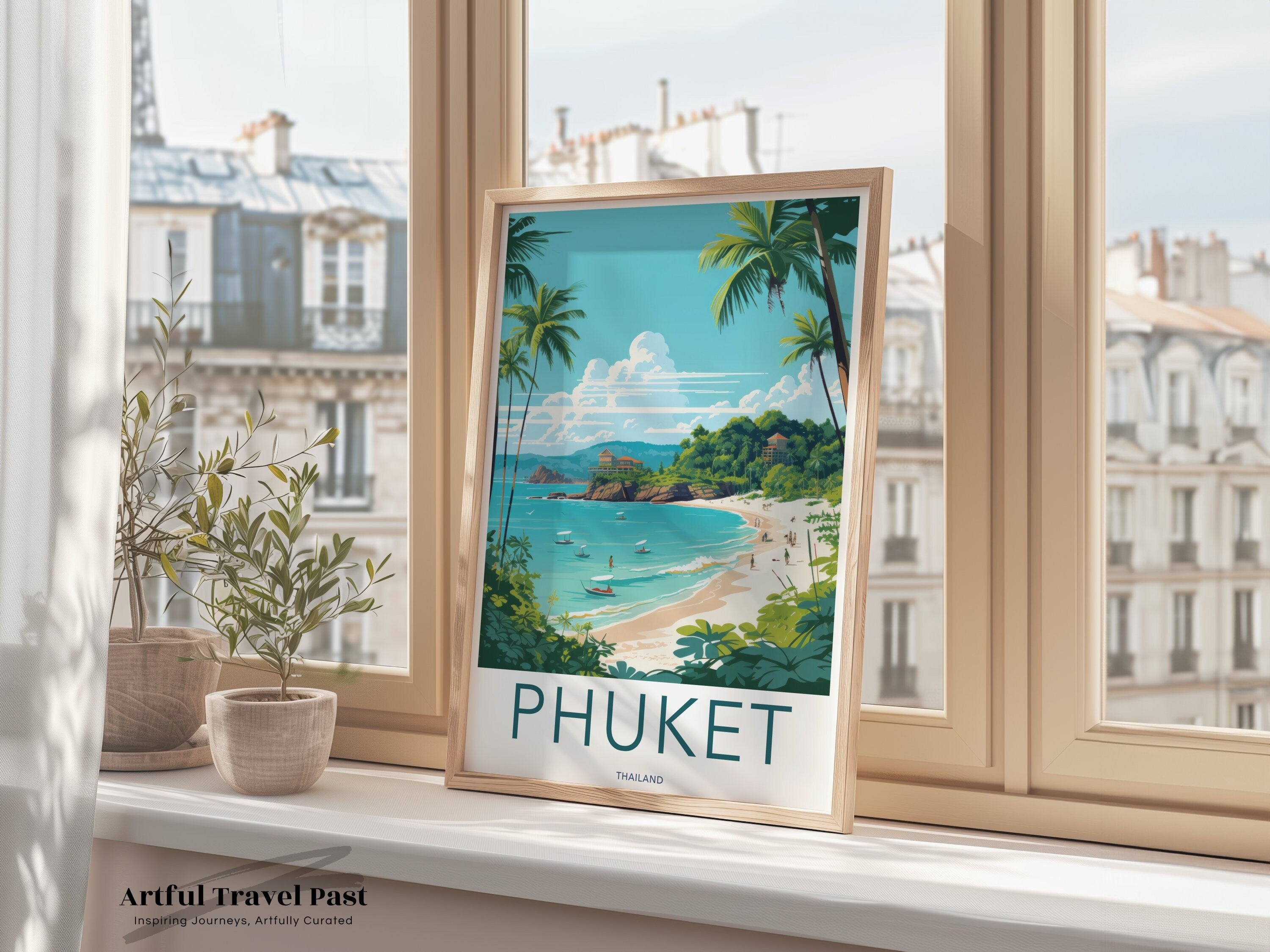 Phuket Thailand Wall Art, Scenic Beach Poster, Tropical Landscape Print, Coastal Decor, Travel Destination Artwork, Beach Vibes Home Decor