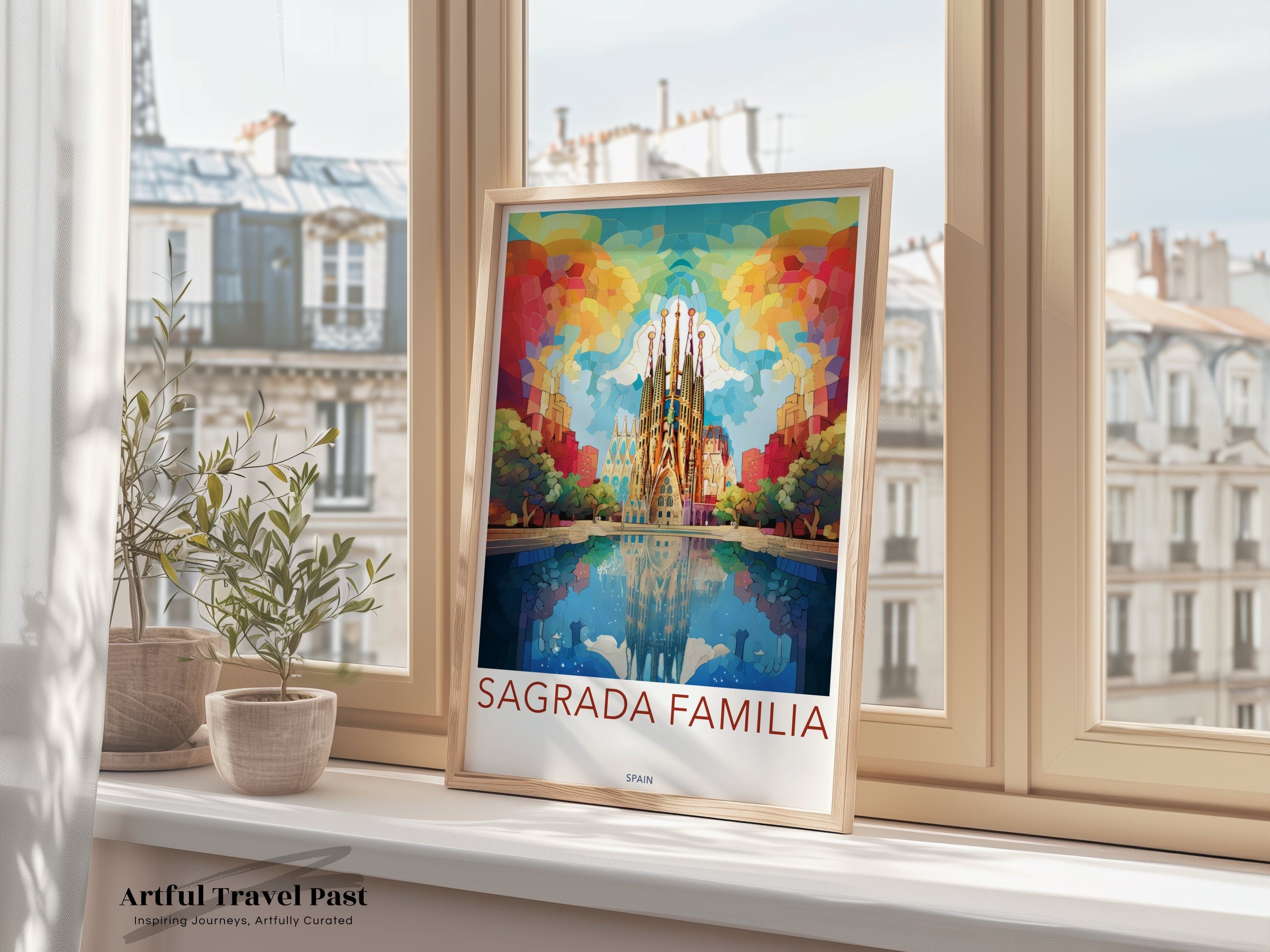 Sagrada Familia Wall Art, Barcelona Architecture Print, Gaudi Art Poster, Modernist Masterpiece, Spain Tourist Attraction, Decorative Wall