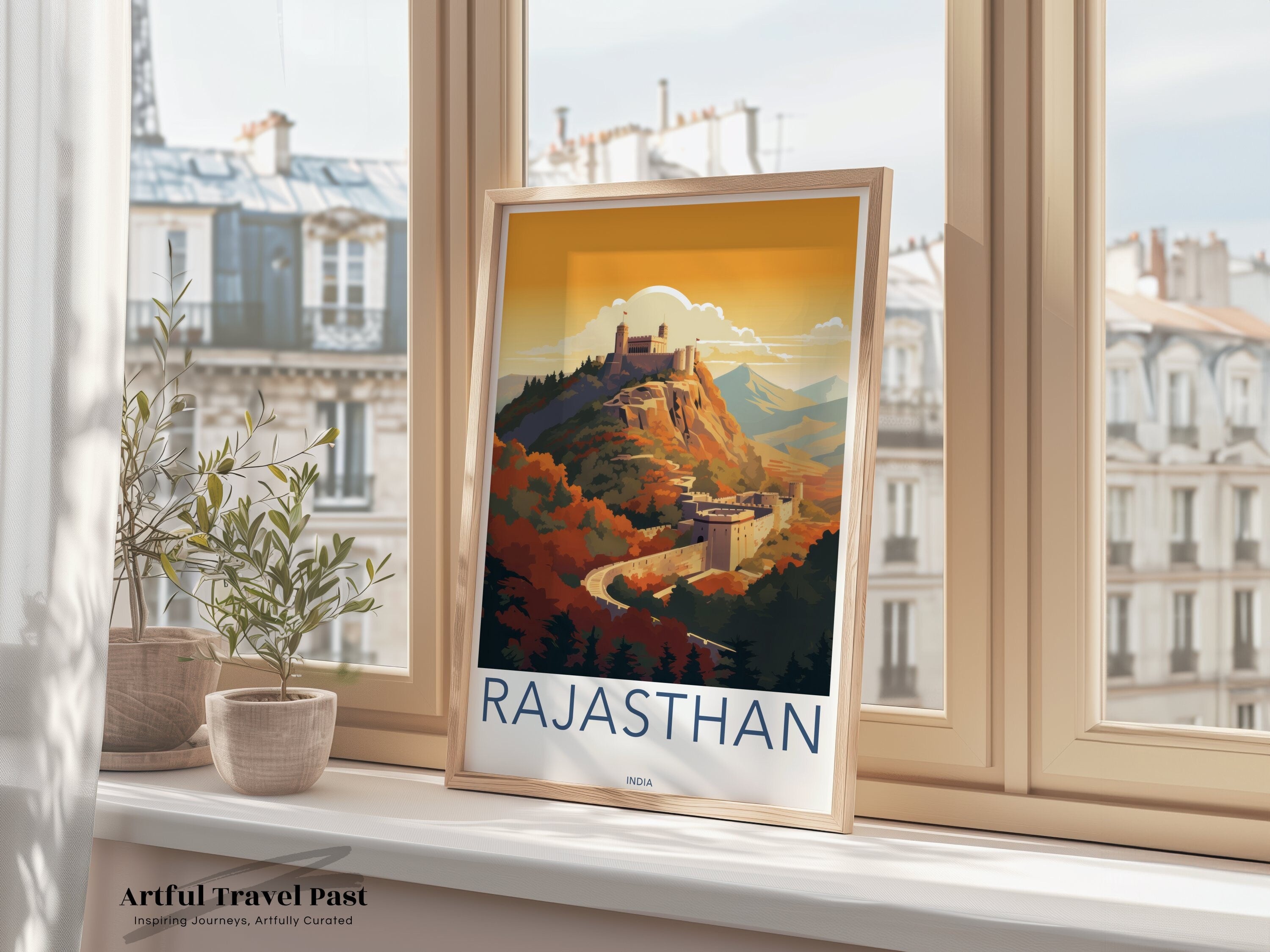 Rajasthan Wall Art Print, Historical Architecture, Cultural Landmark, Indian Heritage, Scenic Landscape, Travel Decor, Home Decor