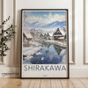 Shirakawa Japan Winter Landscape Wall Art Print, Japanese Village Snow Scene, Historic Mountain Town Artwork, Cultural Decor