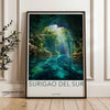 Surigao Del Sur Wall Art Print, Philippines Natural Beauty Decor, Cave and Waterfall Poster, Scenic Tropical Landscape Artwork