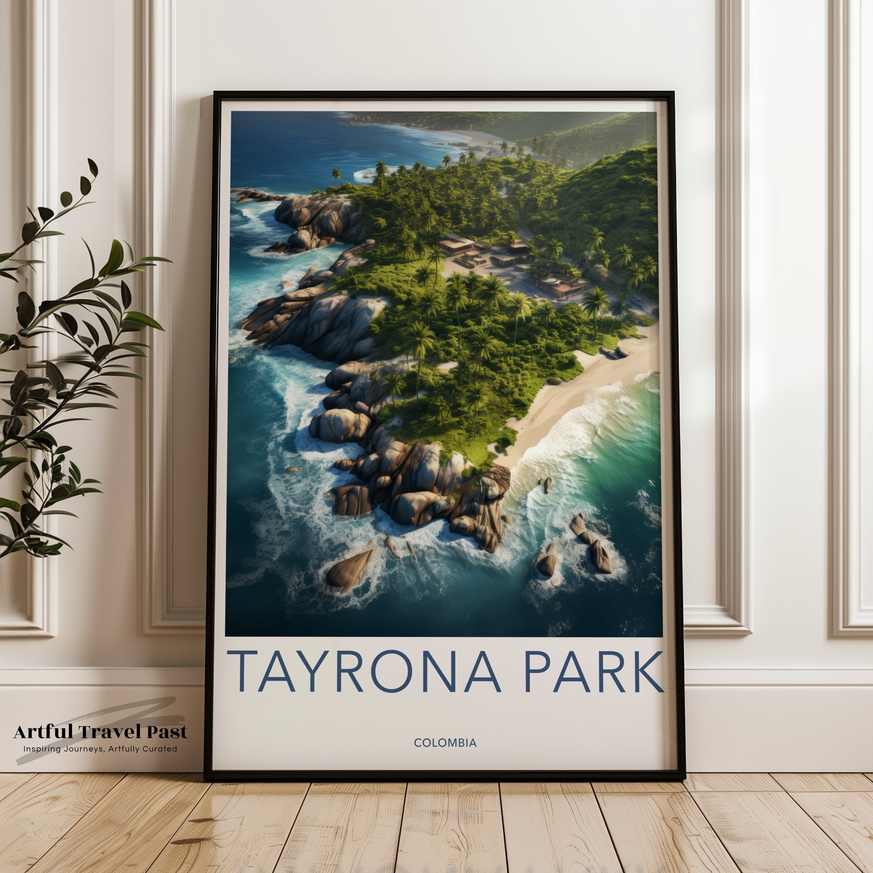 Tayrona Park Wall Art, Coastal Beach Print, Scenic Landscape Poster, Colombia Nature Decor, Ocean View Art, Tropical Paradise Artwork