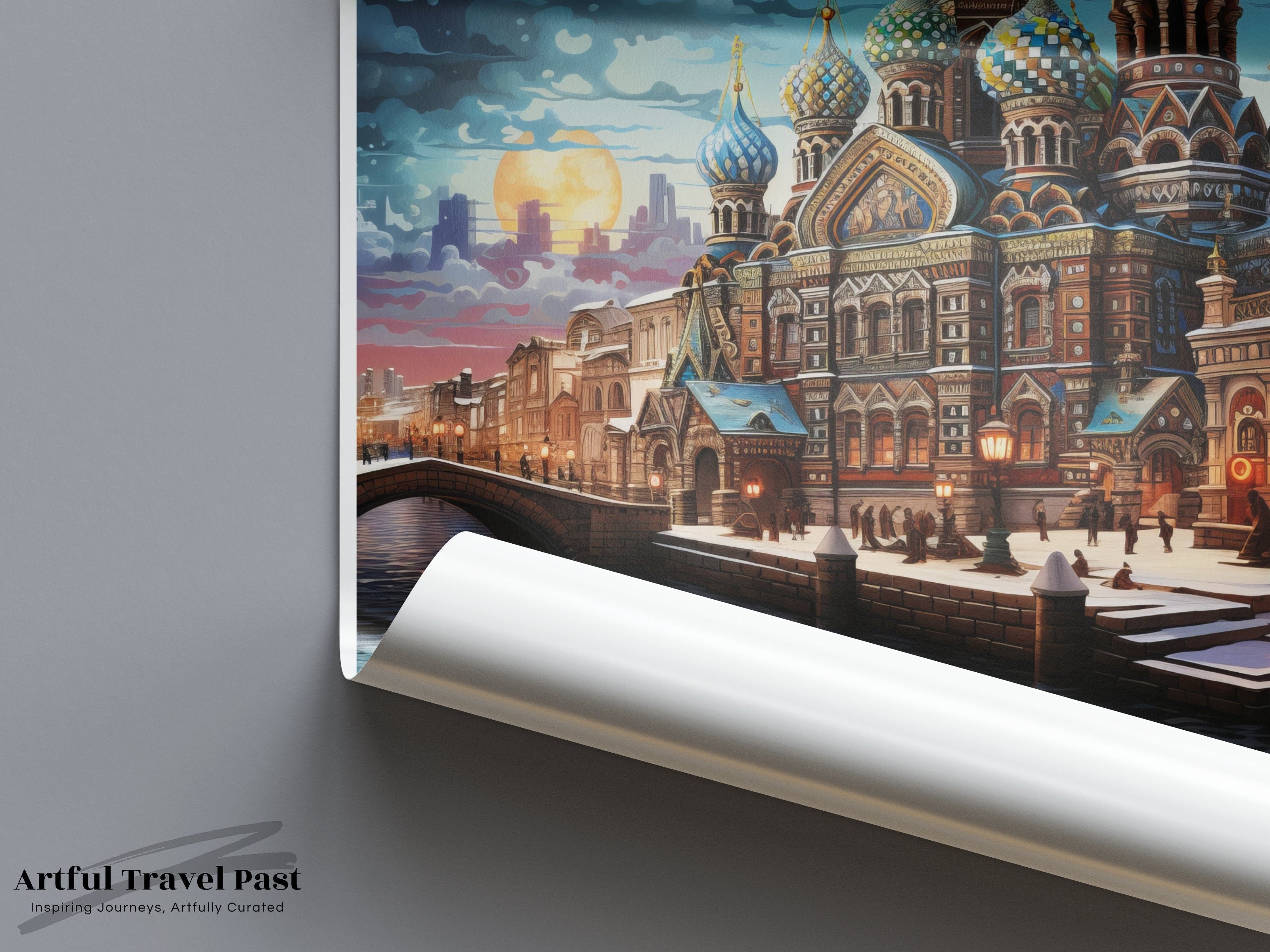 St Petersburg Wall Art, Russia Travel Poster, Historical Cityscape Print, Russian Cultural Landmarks, Eastern European Wall Decor