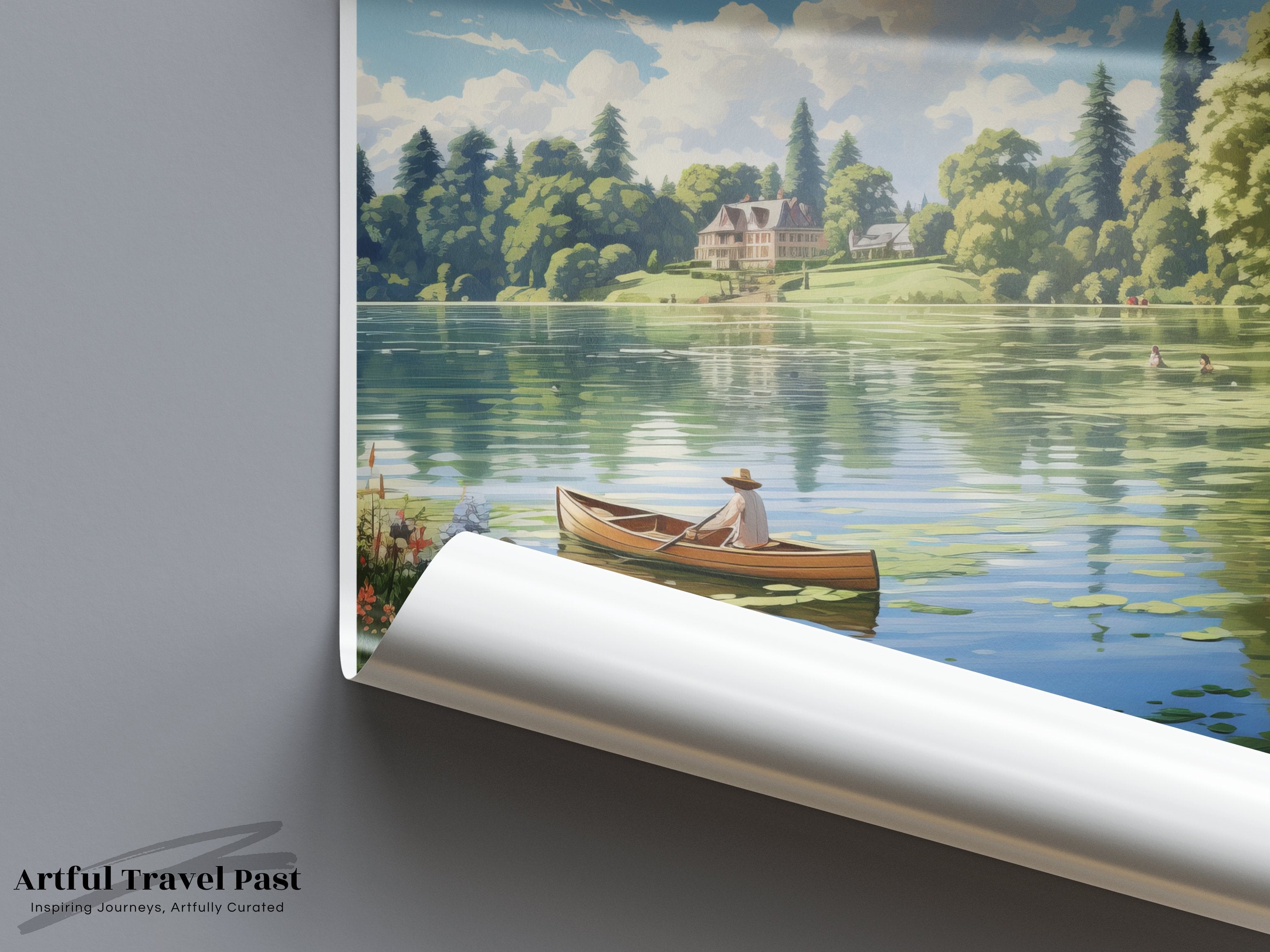 Swiebodzin Wall Art, Poland Scenic Landscape Print, Boat on Lake, Countryside Nature Poster, Home Decor, Travel Artwork, Gift