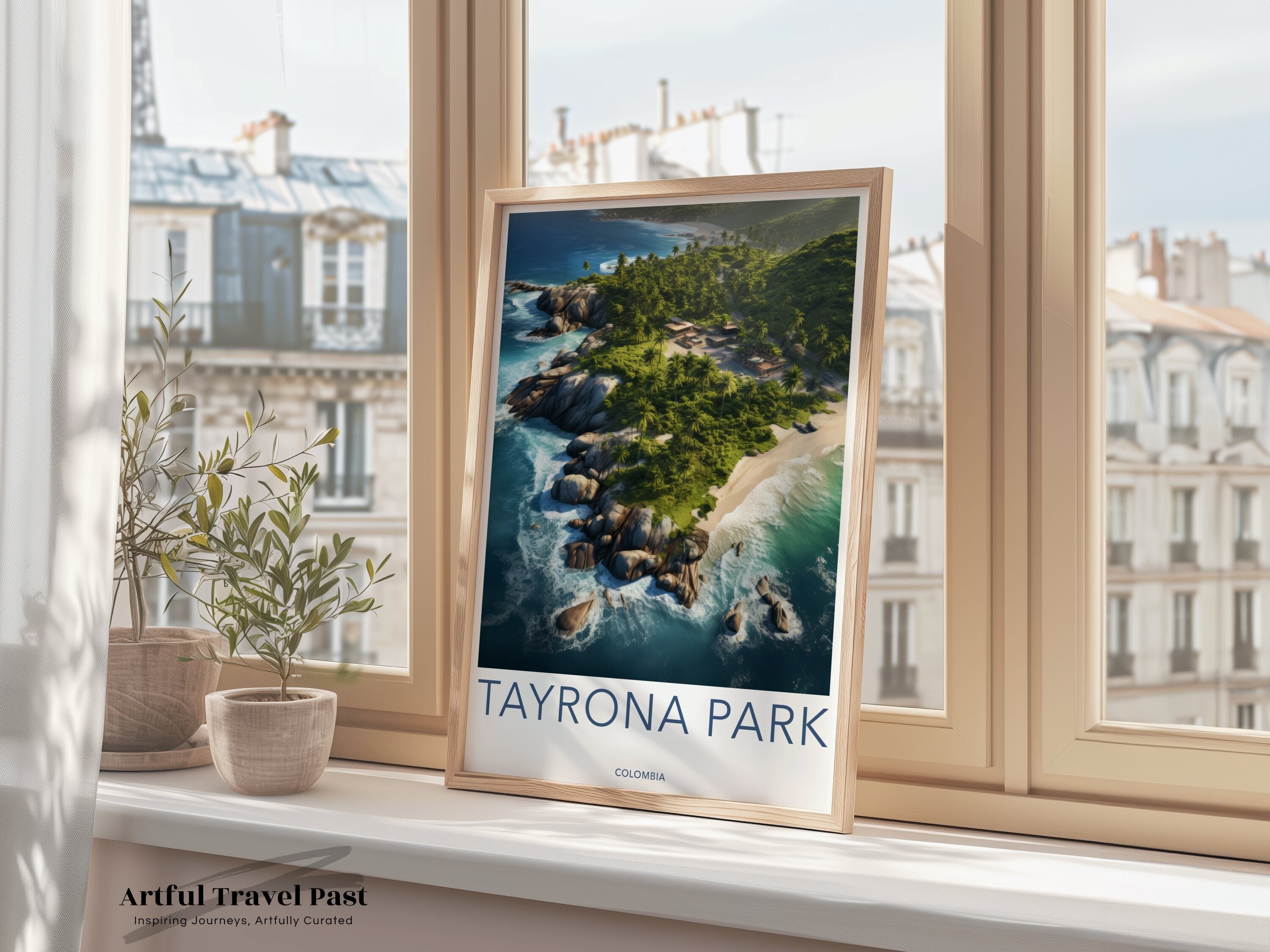 Tayrona Park Wall Art, Coastal Beach Print, Scenic Landscape Poster, Colombia Nature Decor, Ocean View Art, Tropical Paradise Artwork