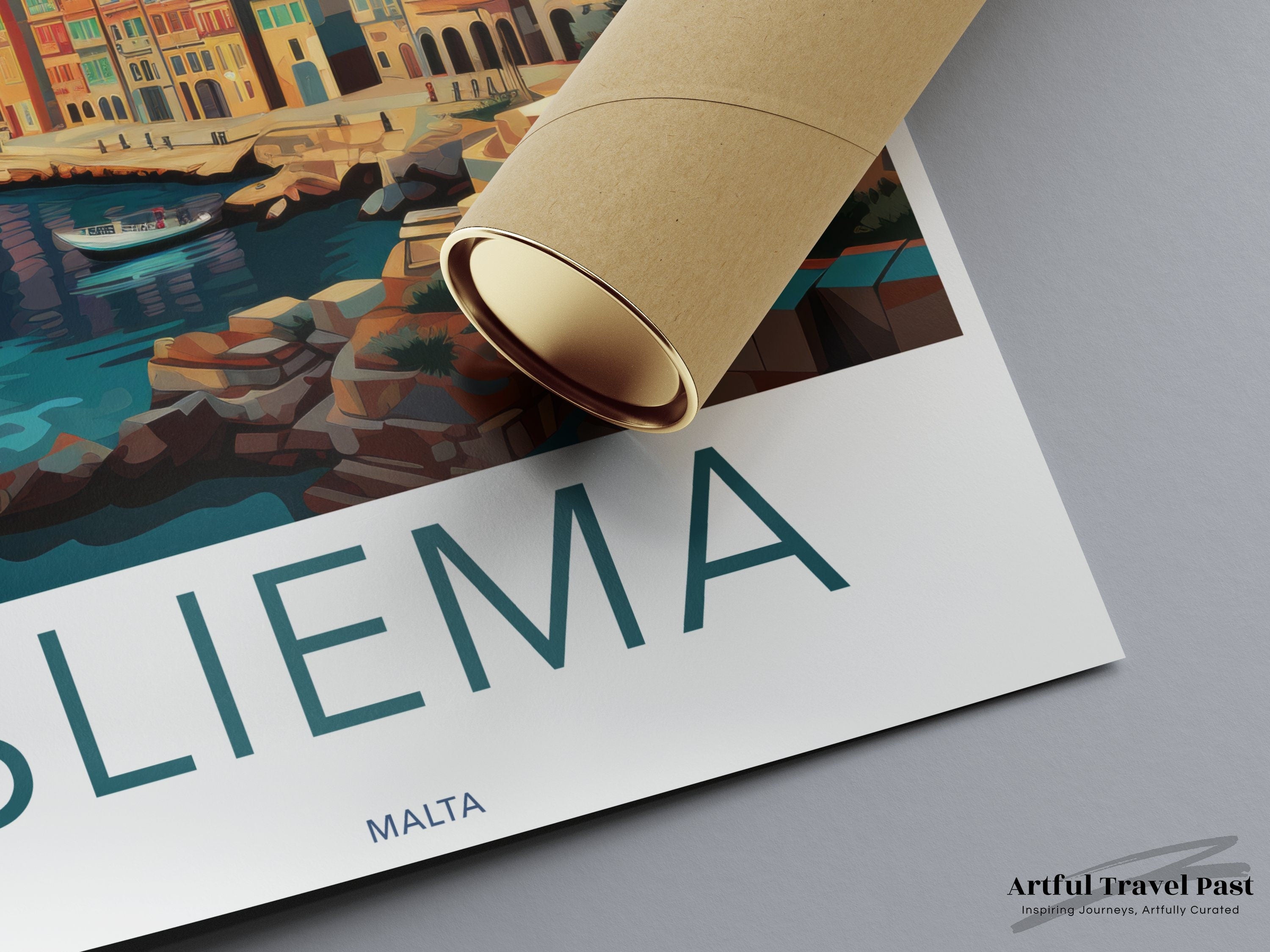 Sliema Malta Poster, Coastal Wall Art, Mediterranean Art Print, Historical Architecture, Scenic Landscape, Cultural Landmark Decor