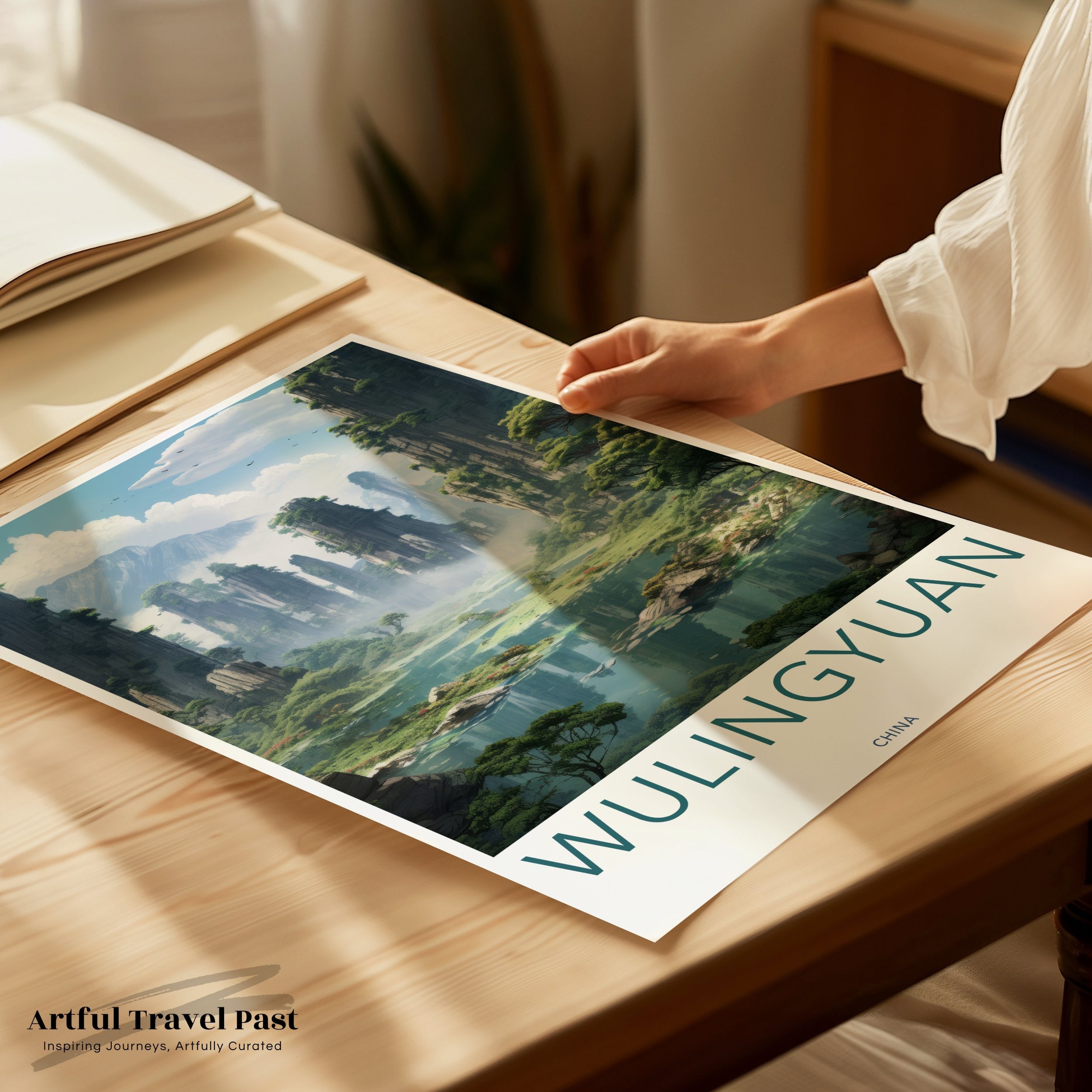 Wulingyuan Scenic Area Wall Art, Poster Print of Wulingyuan China, Nature Artwork for Home Decor, Chinese Landscape Print