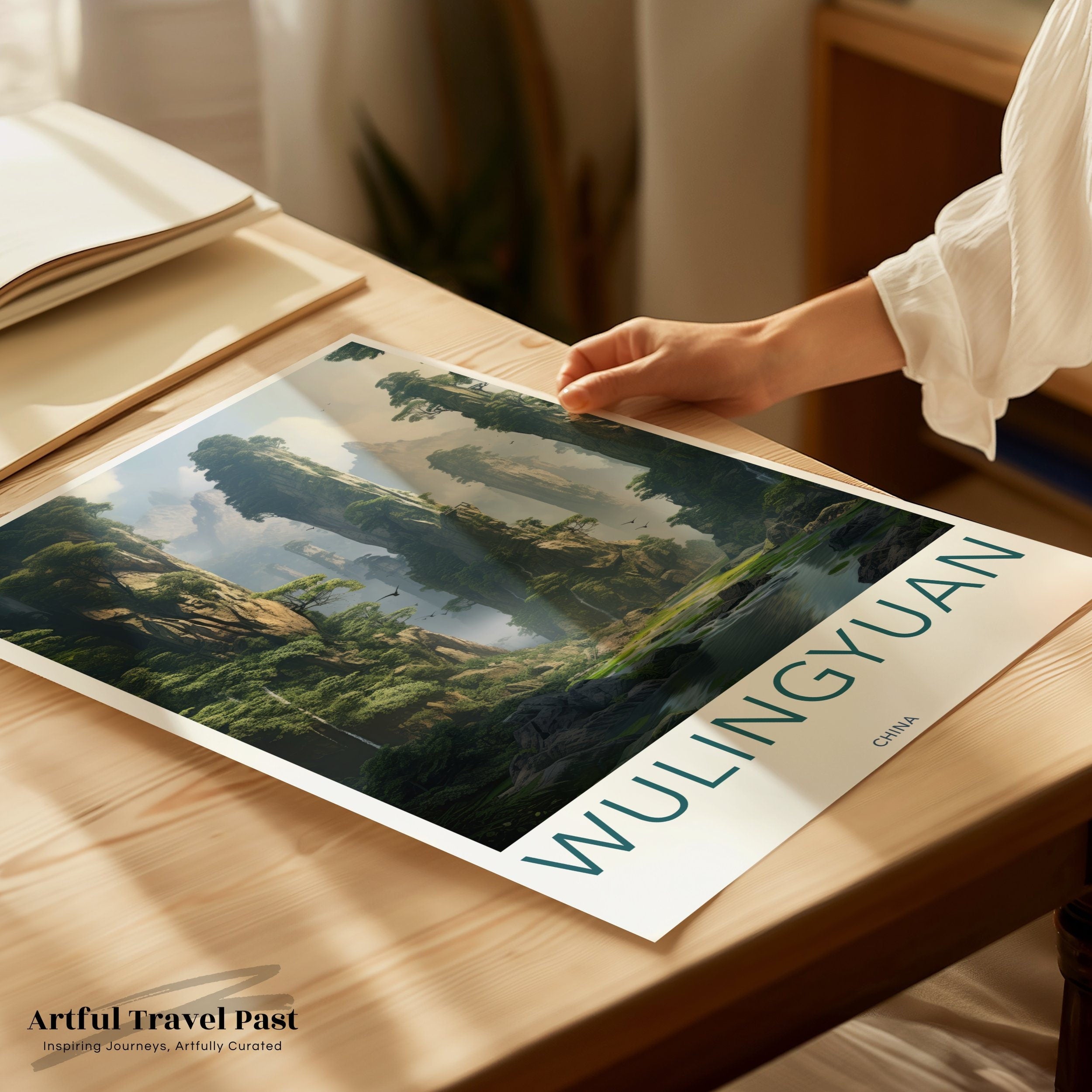 Wulingyuan Wall Art, Scenic Landscape Poster, Chinese Natural Beauty Decor, High Definition Print, Historical Cultural Artwork