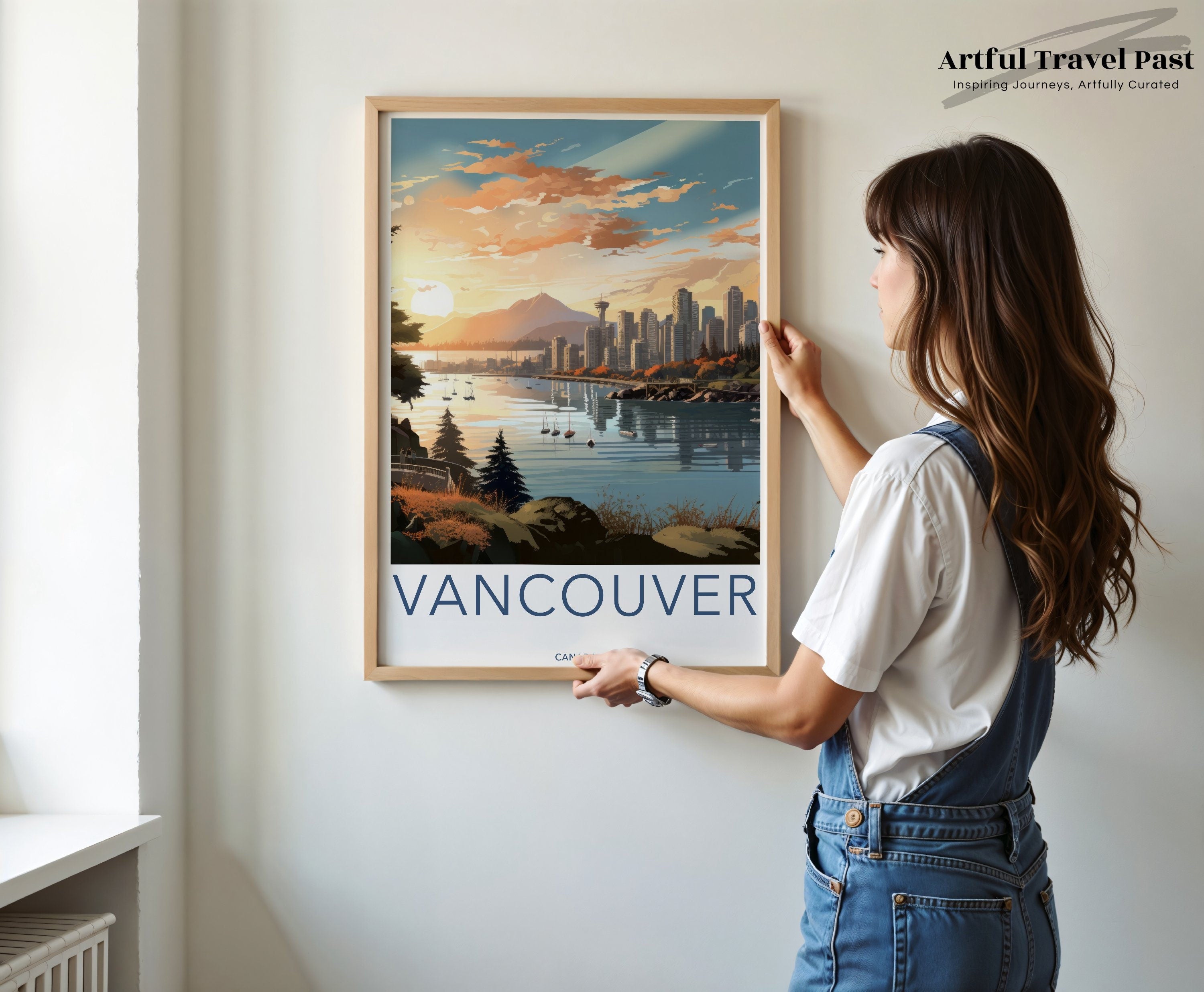 Vancouver Skyline Wall Art, Vancouver Cityscape Print, Canadian Urban Decor, Vancouver Downtown Artwork, Canada Travel Poster