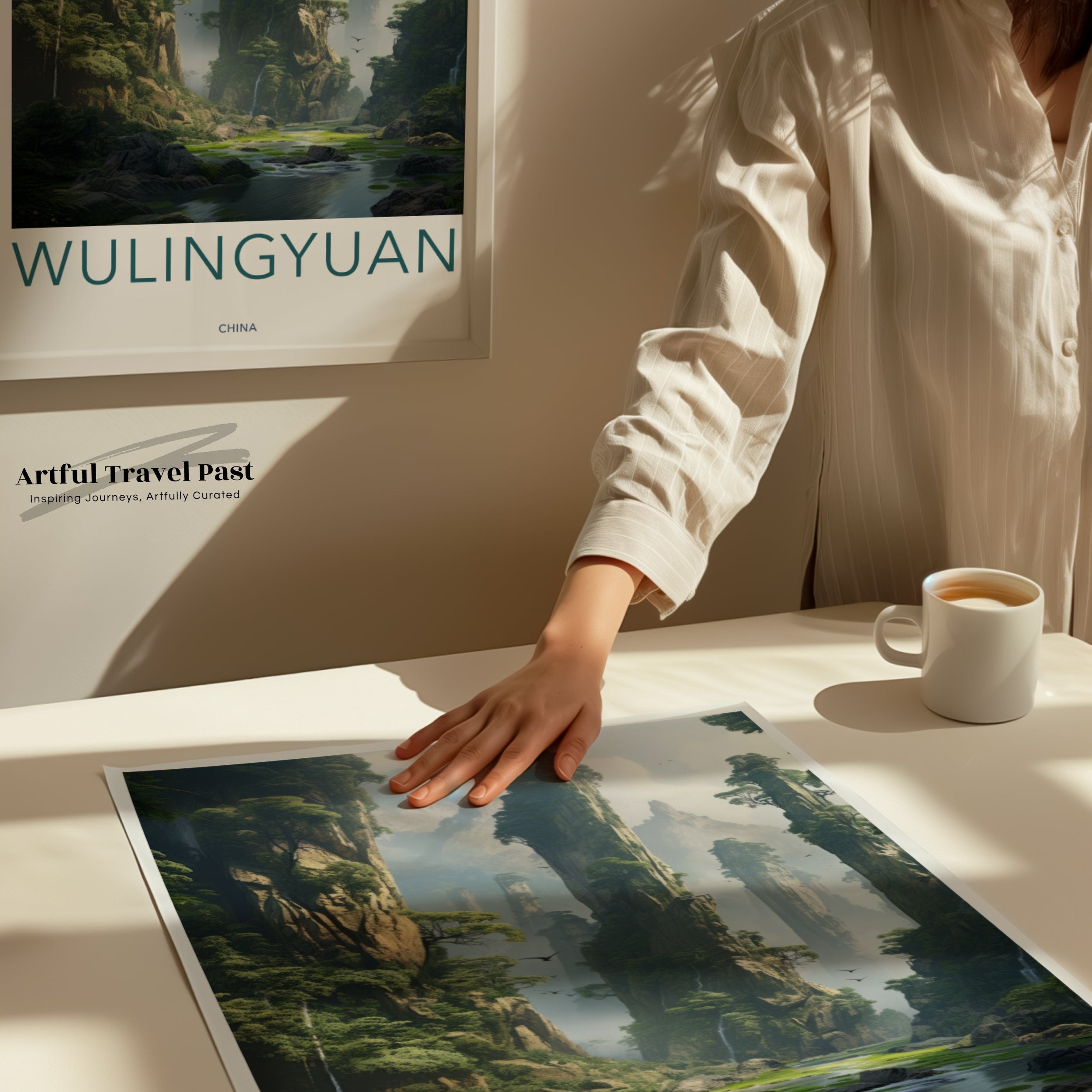 Wulingyuan Wall Art, Scenic Landscape Poster, Chinese Natural Beauty Decor, High Definition Print, Historical Cultural Artwork