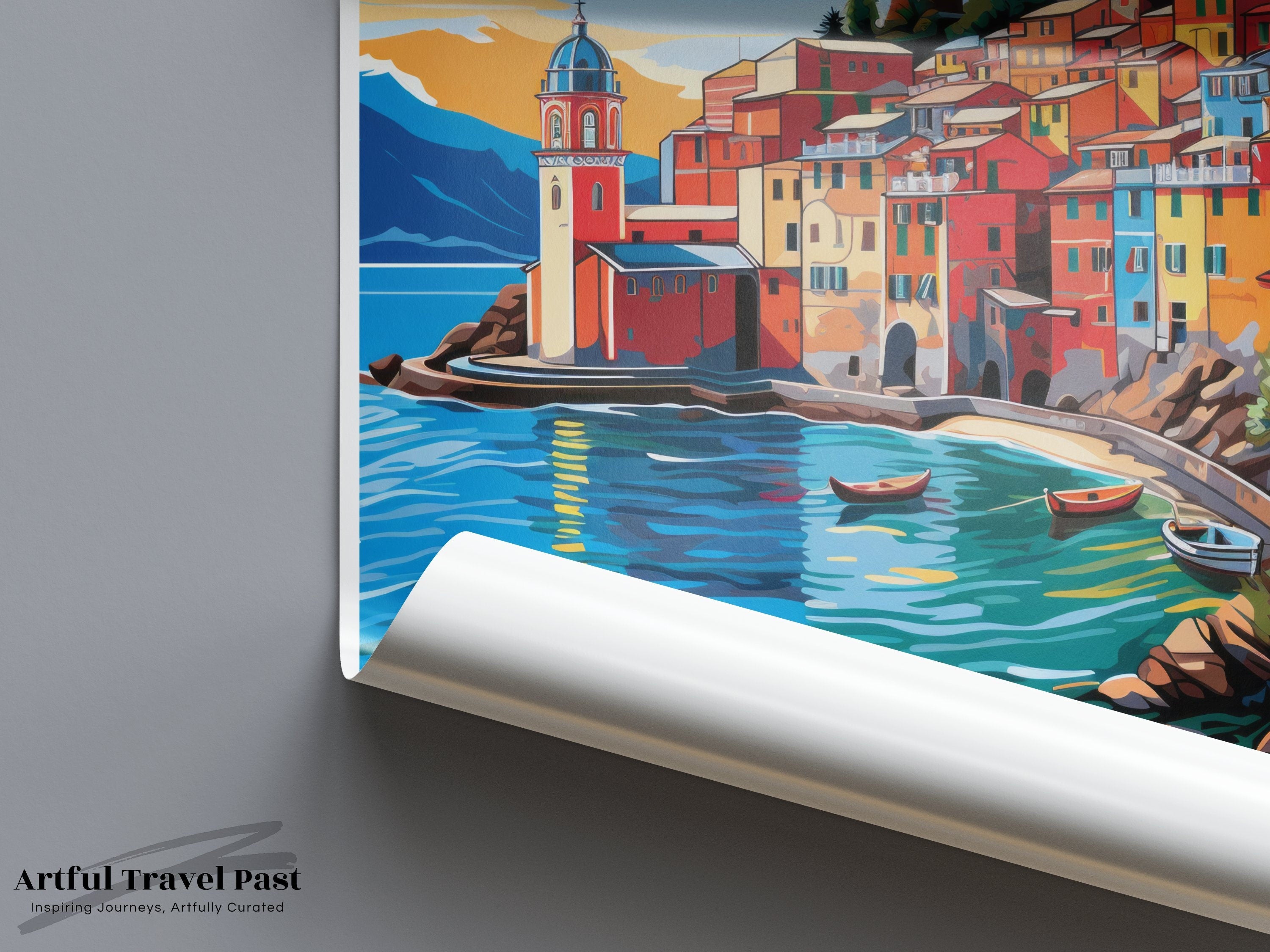 Vernazza Italy Wall Art, Coastal Italian Village Print, Cinque Terre Art, Mediterranean Landscape Decor, Travel Poster