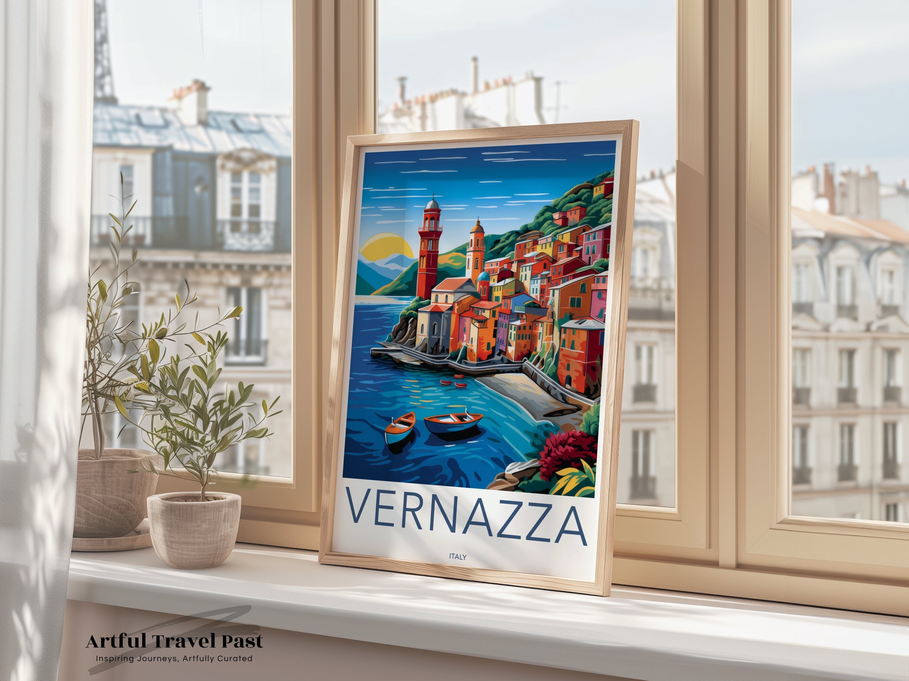 Vernazza Italy Coastal Town Wall Art, Colorful Vernazza Print, Scenic Vernazza Poster, Italian Riviera Artwork, Mediterranean Decor