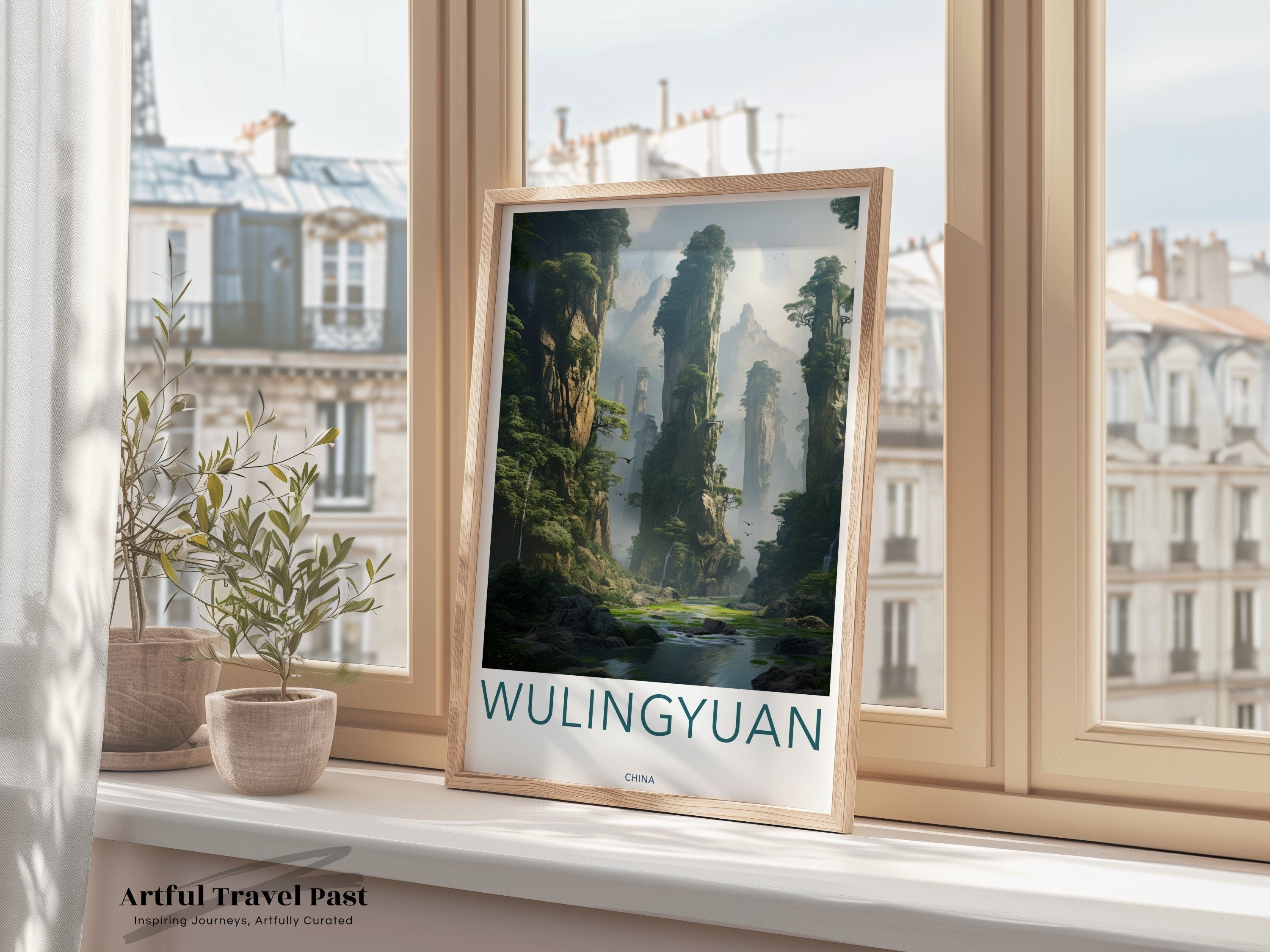 Wulingyuan Wall Art, Scenic Landscape Poster, Chinese Natural Beauty Decor, High Definition Print, Historical Cultural Artwork