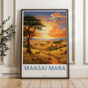 Maasai Mara Wall Art, Serengeti Artwork, African Safari Decor, Wildlife Landscape Print, Nature Photography, Sunset Scenery Poster