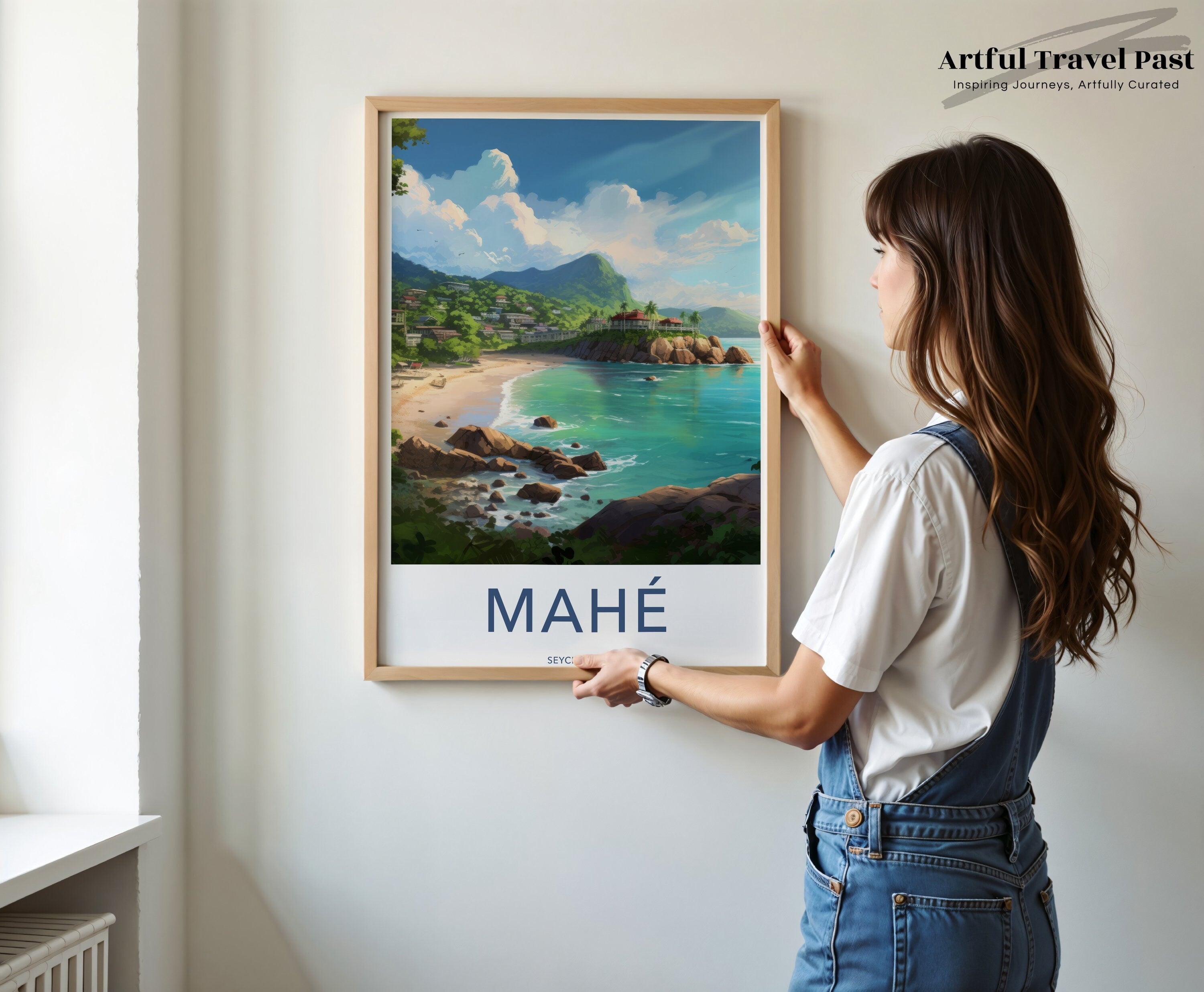 Mahé Island Art Print, Seychelles Wall Art, Coastal Landscape Poster, Beach View Artwork, Tropical Paradise Decor, Scenic Seaside Picture